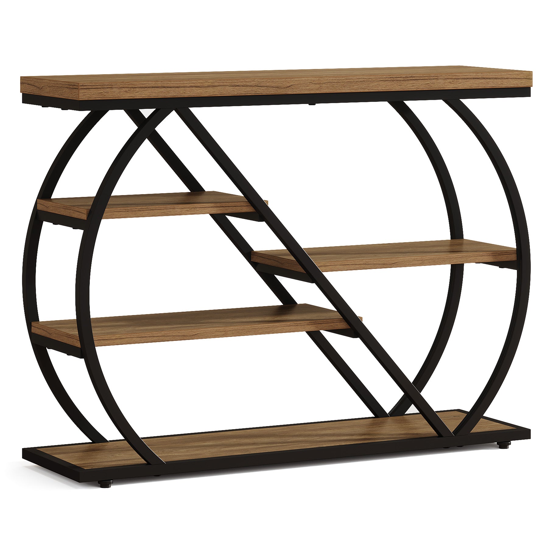 Tribesigns Consolle da 105 cm, tavolo da ingresso con 5 ripiani portaoggetti per soggiorno