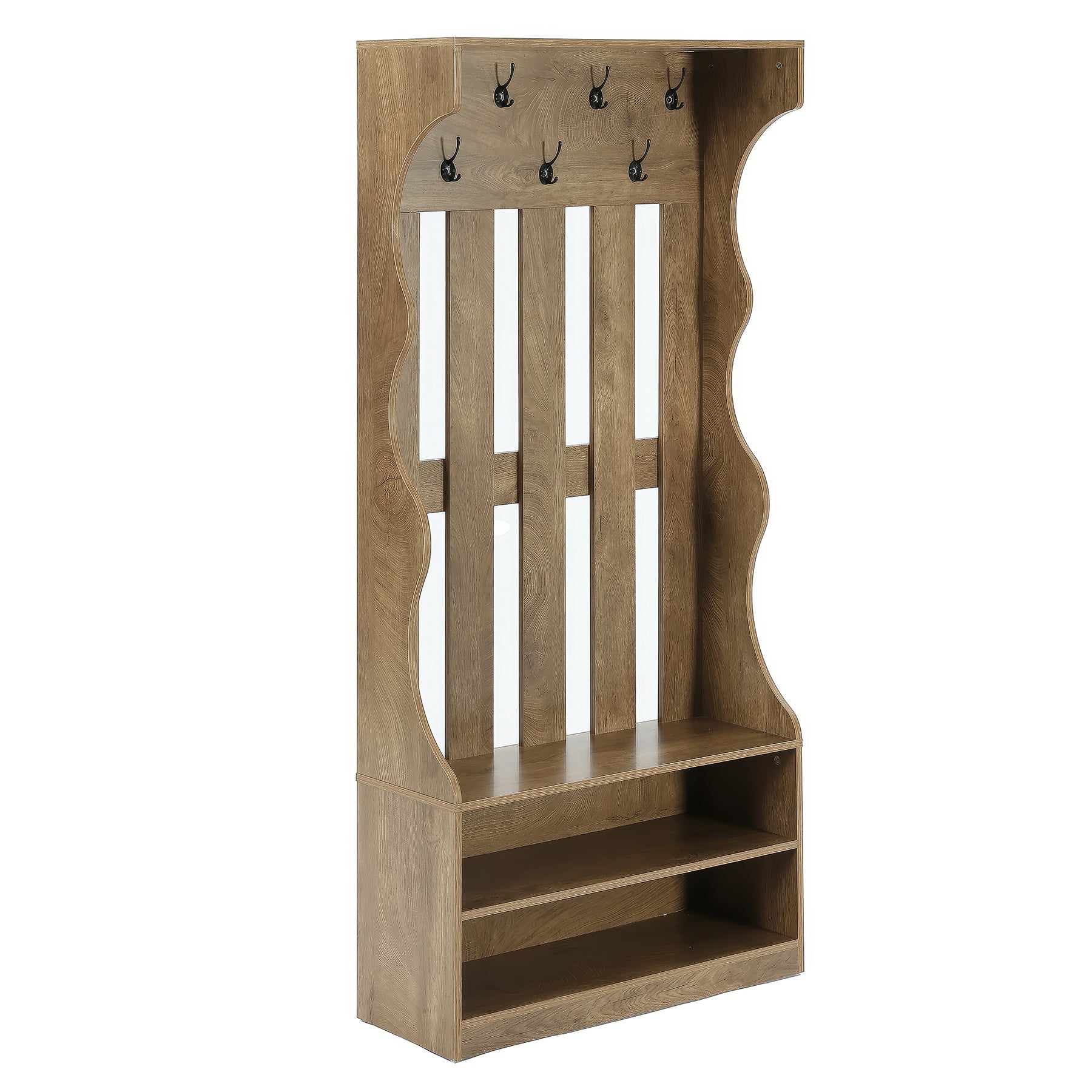 Tribesigns Panca da ingresso 3 in 1, 180 cm, con appendiabiti e panca porta scarpe, con 7 ganci