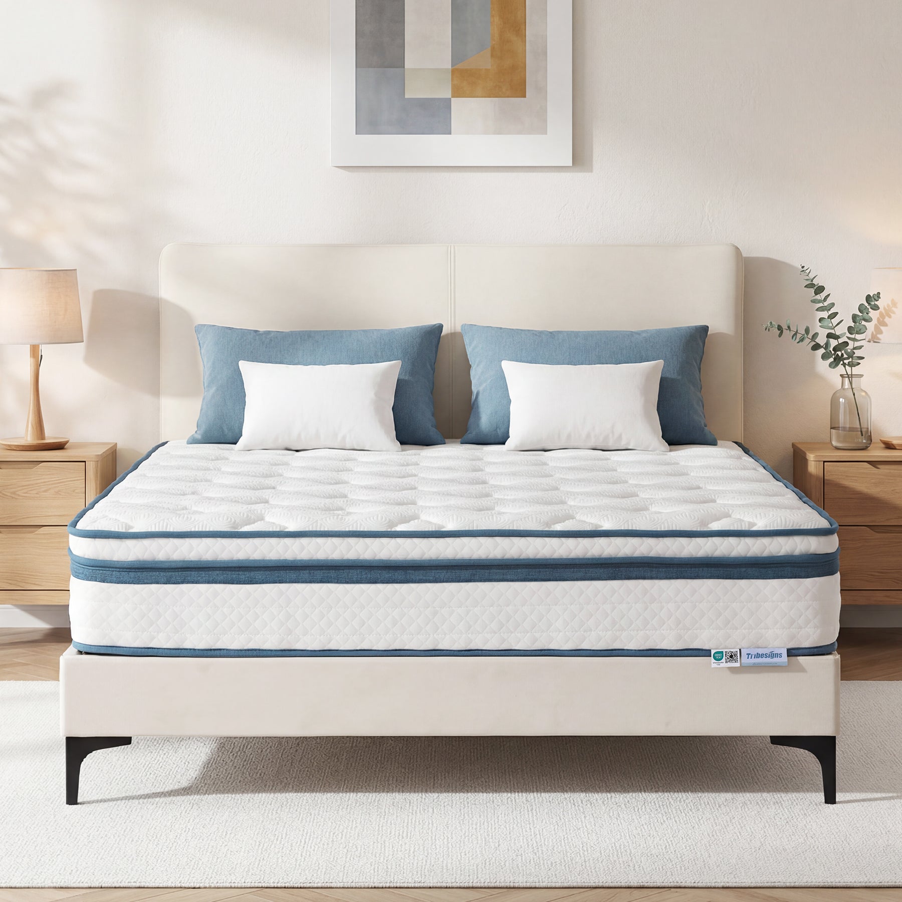 Tribesigns Materasso a molle insacchettate H3, rigidità media, materasso ortopedico in memory foam con gel a 7 zone