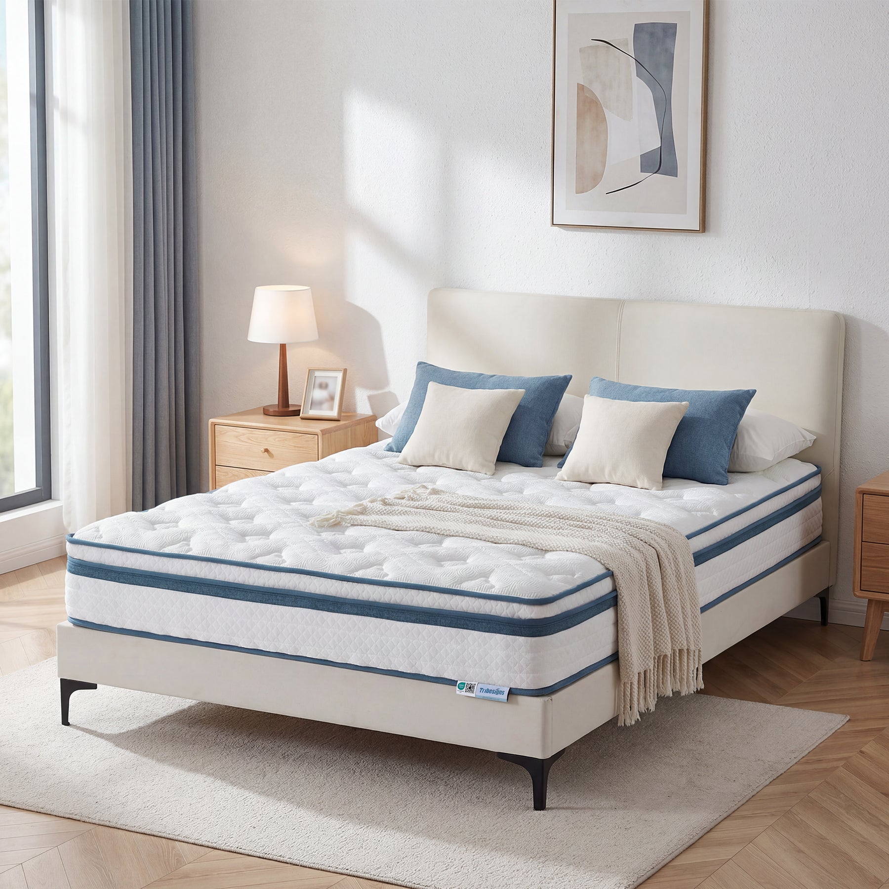 Tribesigns Materasso a molle insacchettate H3, rigidità media, materasso ortopedico in memory foam con gel a 7 zone