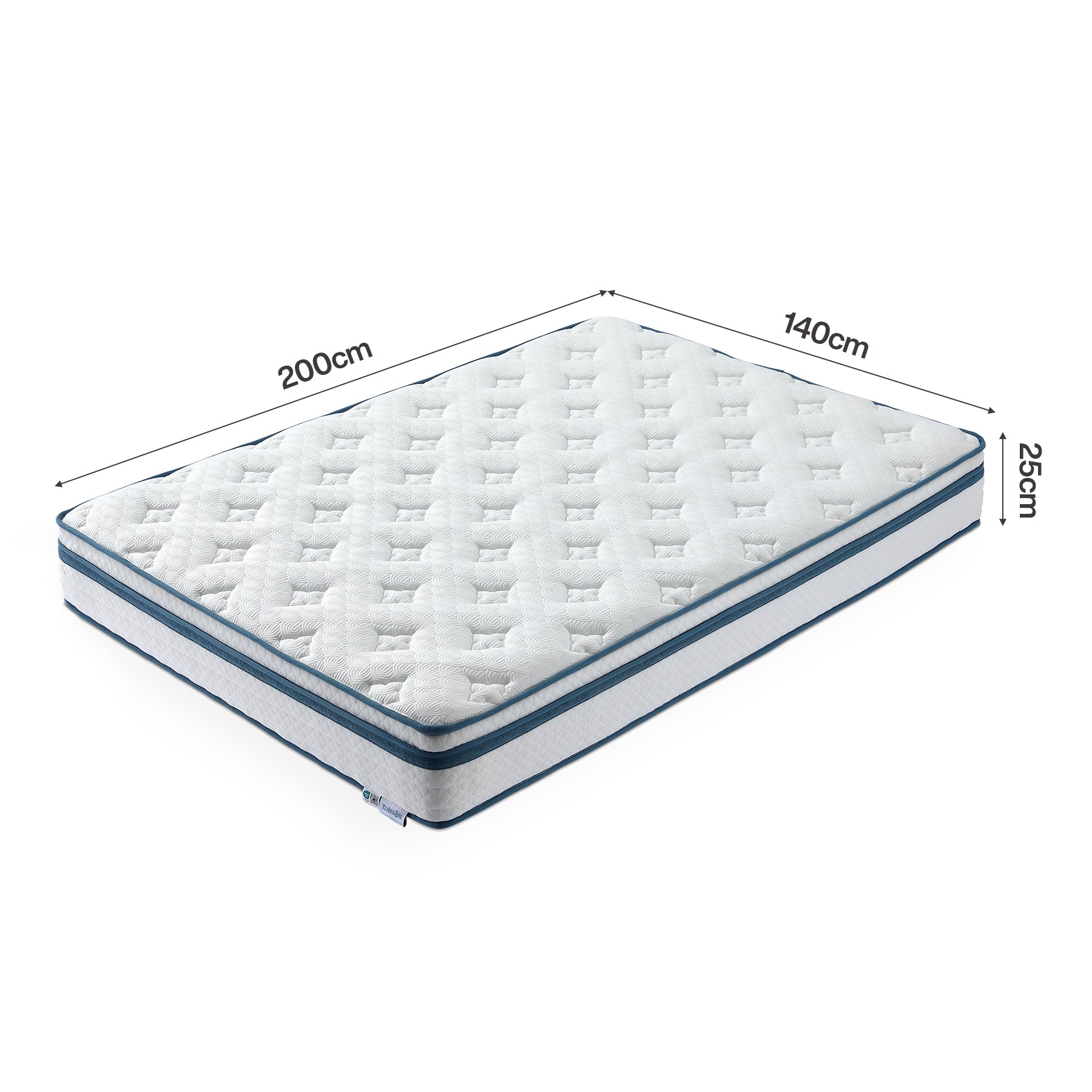 Tribesigns Materasso a molle insacchettate H3, rigidità media, materasso ortopedico in memory foam con gel a 7 zone