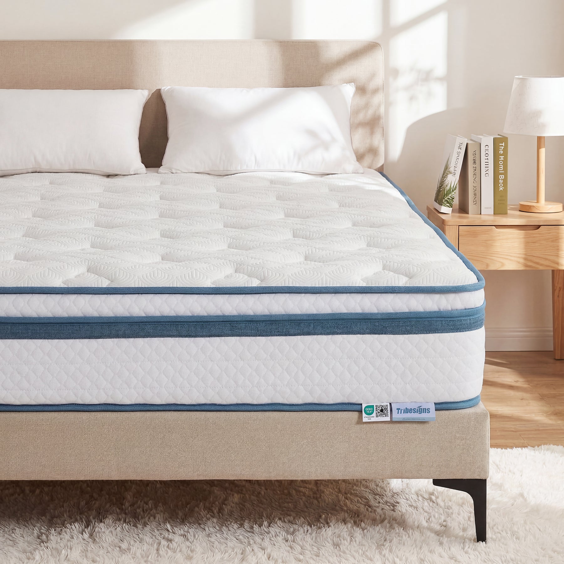 Tribesigns Materasso a molle insacchettate H3, rigidità media, materasso ortopedico in memory foam con gel a 7 zone