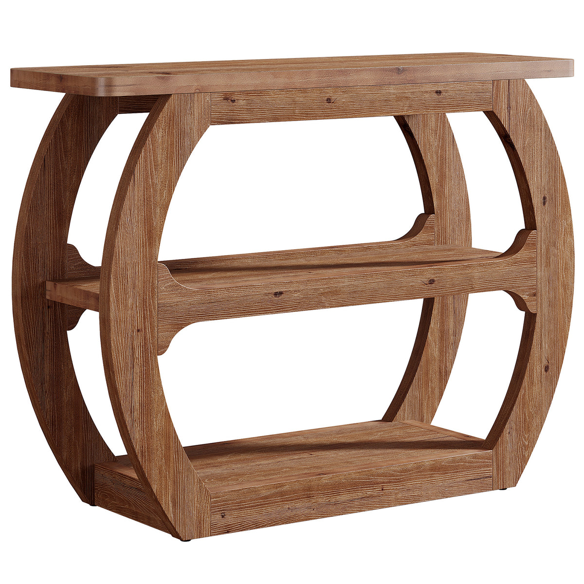 Consolle in Legno Massello con Base a O, 105 cm, per Ingresso