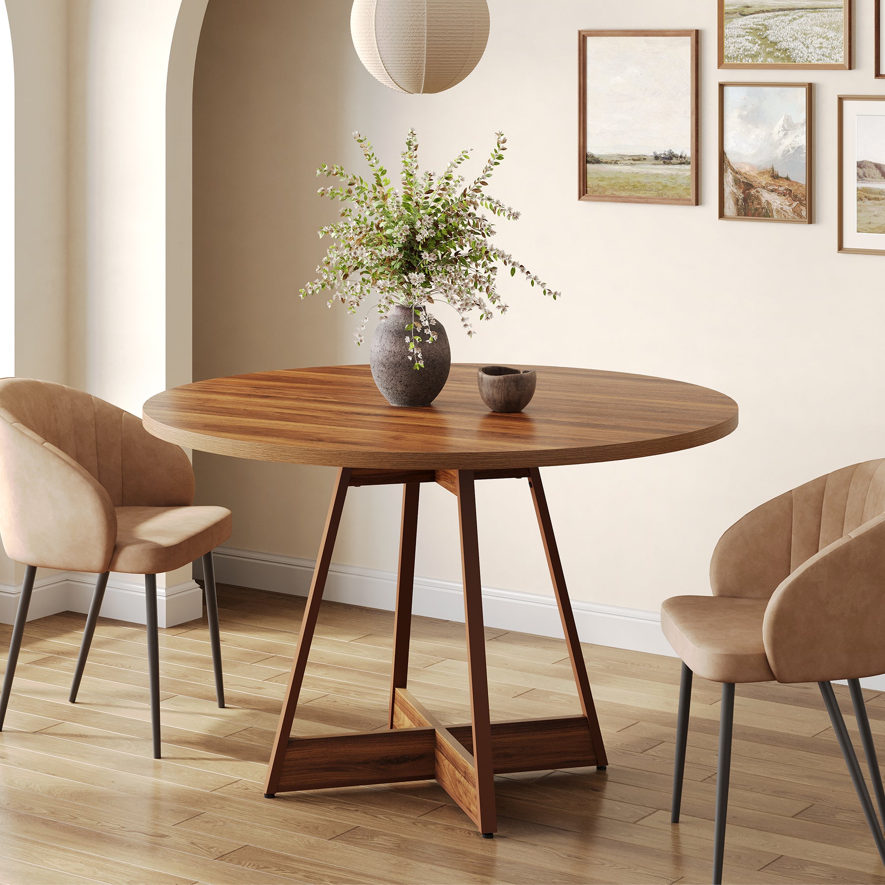 Tribesigns Tavolo da pranzo, tavolo da cucina da 100 cm per 2-4 persone
