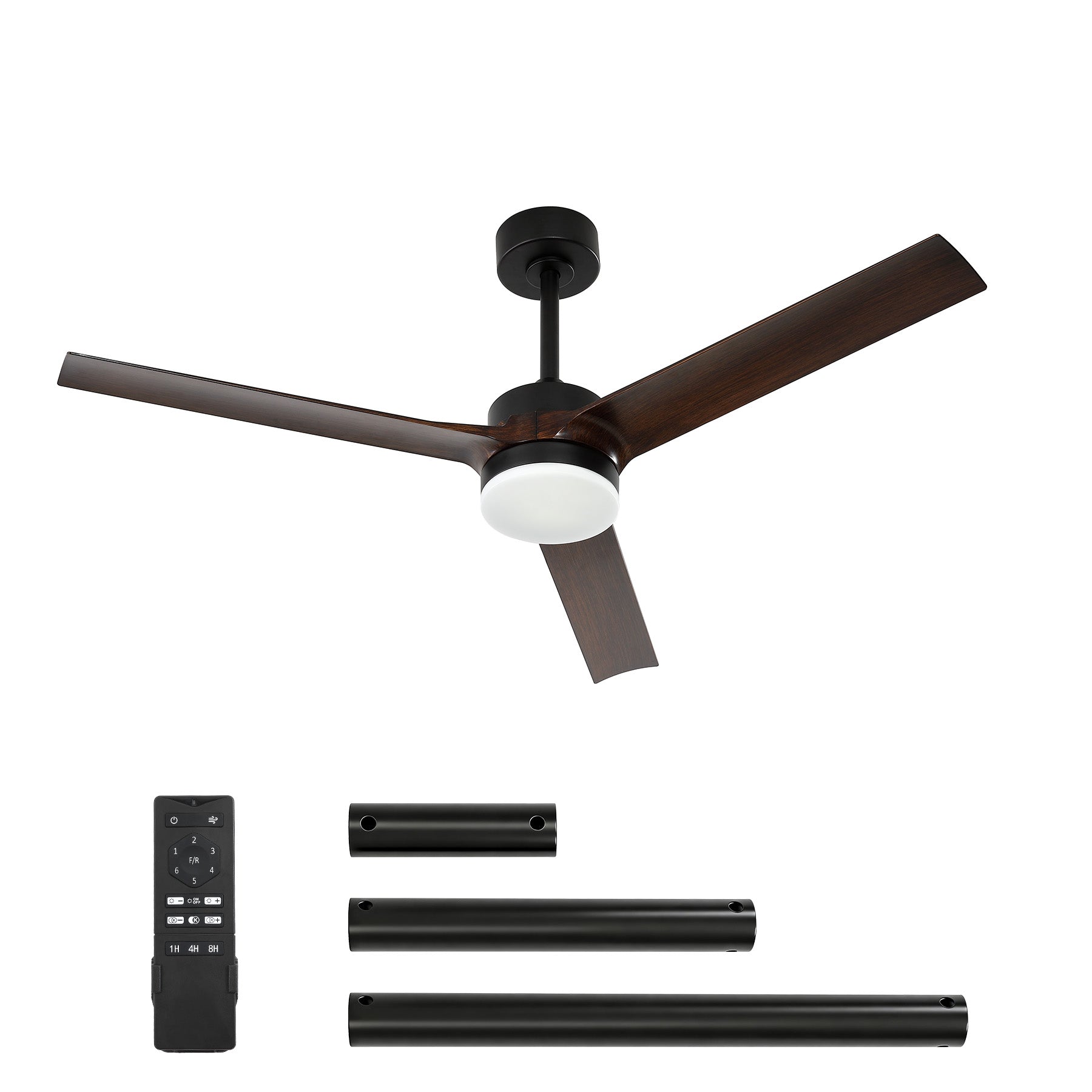 Tribesigns Ventilatore da soffitto da 130 cm con luce, illuminazione LED dimmerabile e ventola reversibile con motore DC silenzioso, telecomando, ventilatore da soffitto intelligente a 3 pale per soggiorno