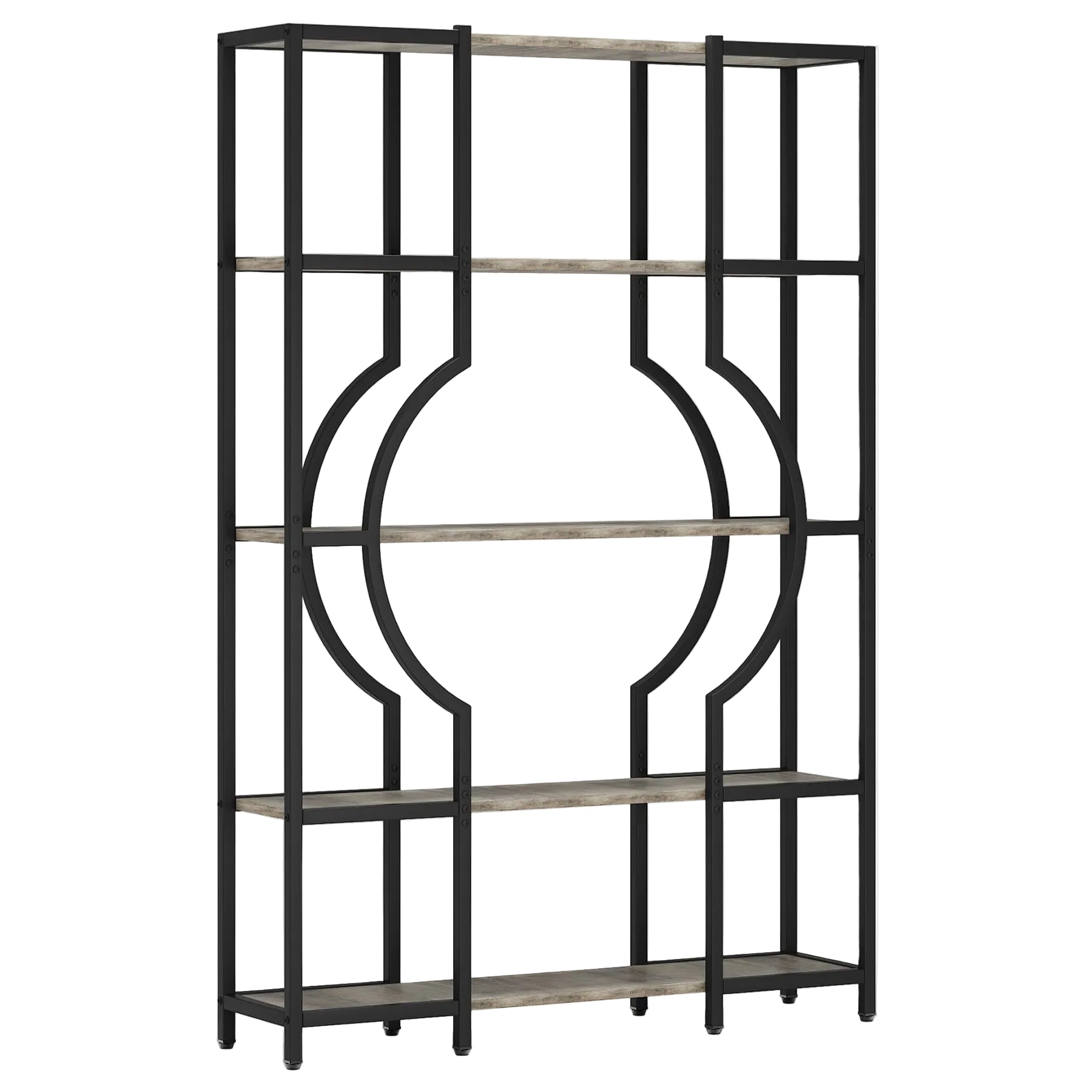 Tribesigns Libreria industriale a 5 ripiani,Scaffale alta vintage con 12 ripiani espositivi aperti