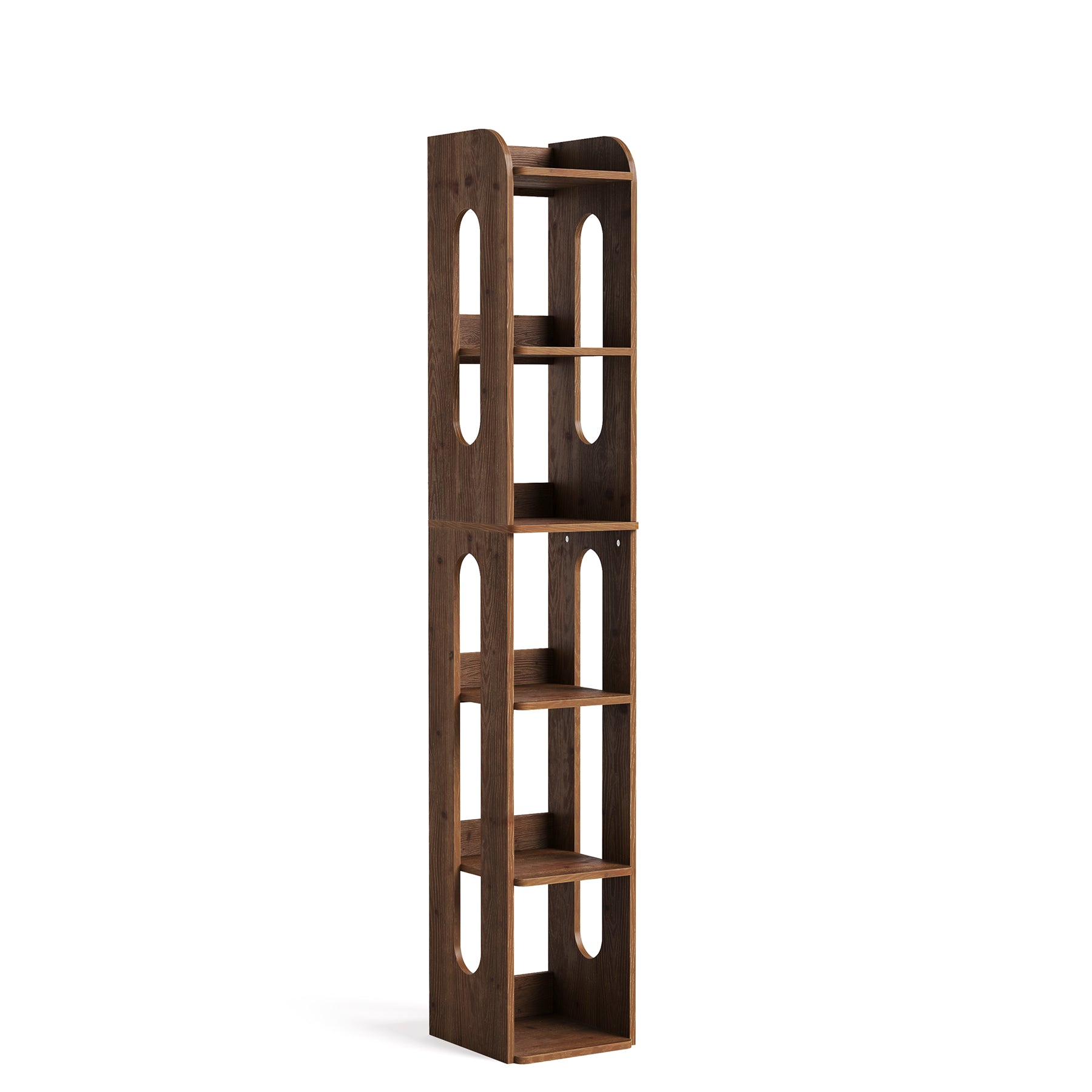Tribesigns Libreria alta 180 cm, libreria stretta in legno a 6 ripiani con vano portaoggetti aperto