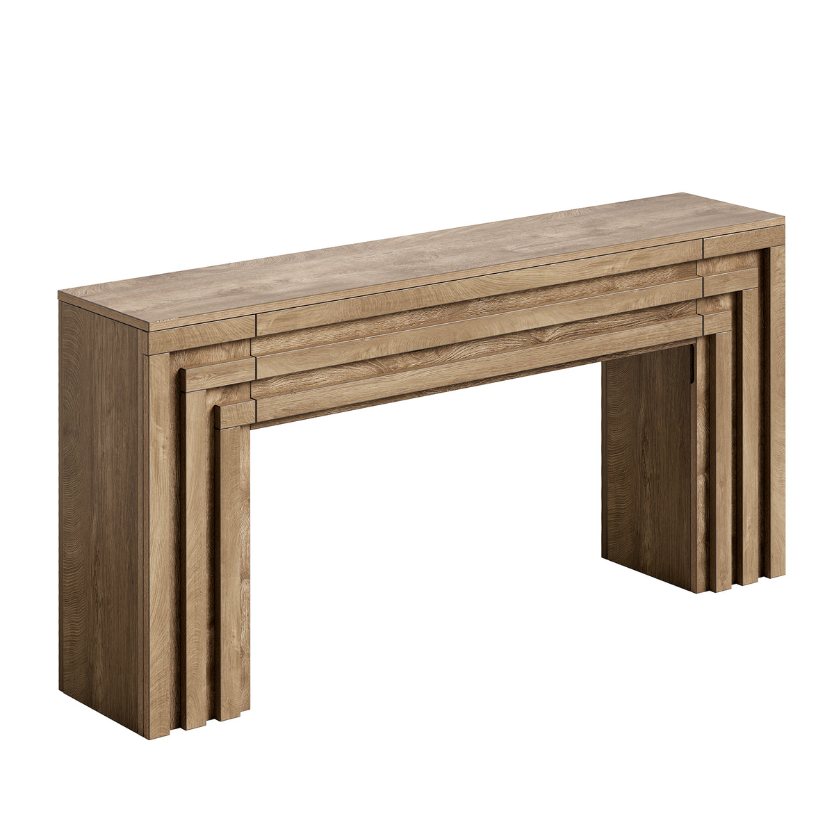 Consolle Stretta con Vano Chiuso a 2 Ripiani, 160 x 31 x 82 cm, per Ingresso