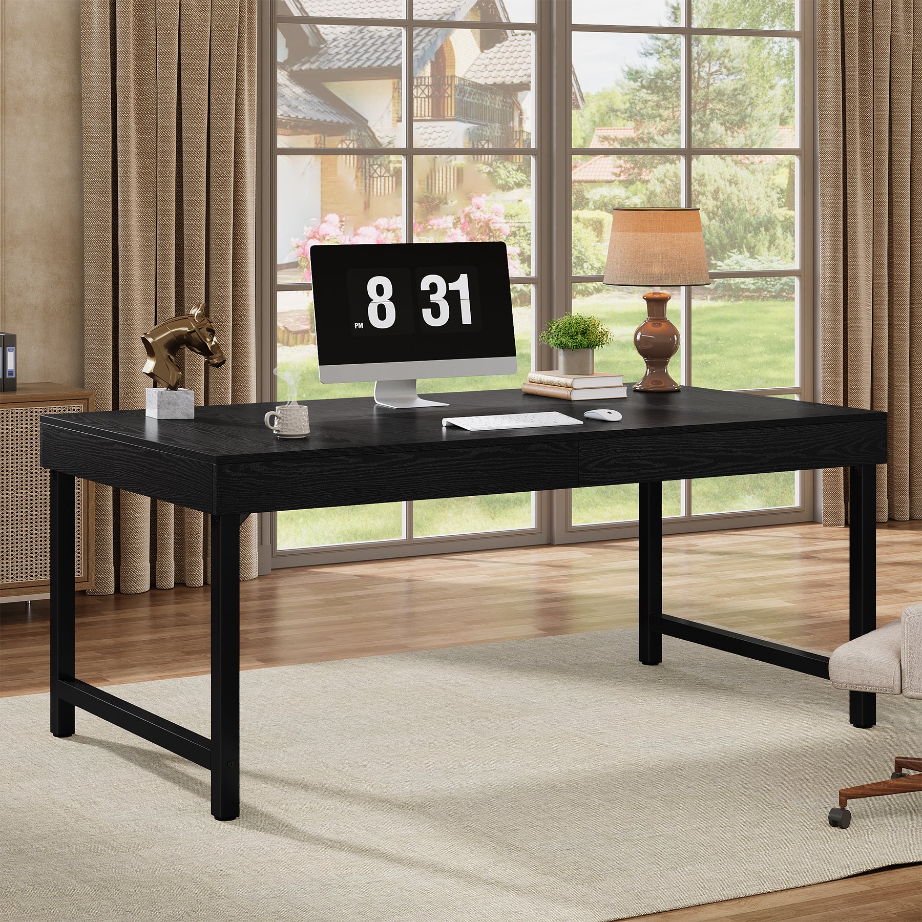 Tribesigns Scrivania da 140 cm, scrivania per computer portatile per ufficio domestico