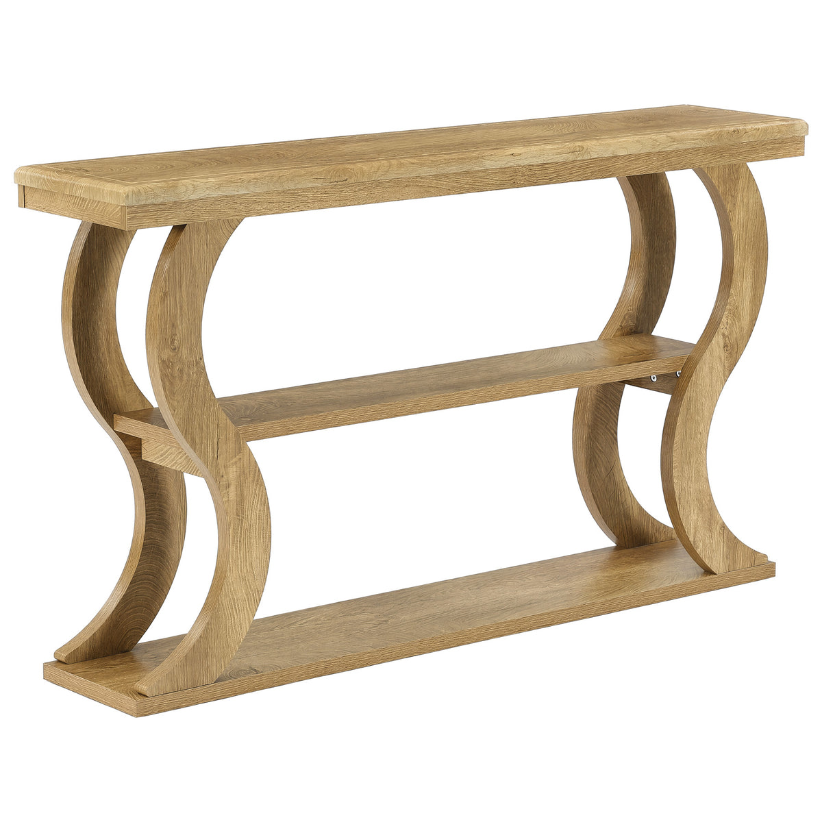 Consolle Country a 3 Ripiani con Gambe a Onda, 140 cm, per Ingresso