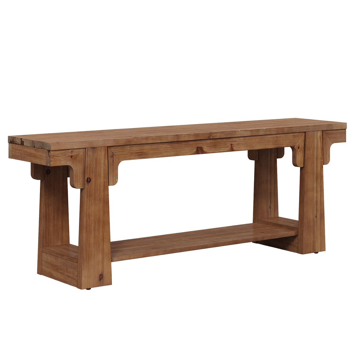 Mobile TV Country in Legno Massello con Gambe Curve ad A, 160 cm, per Soggiorno