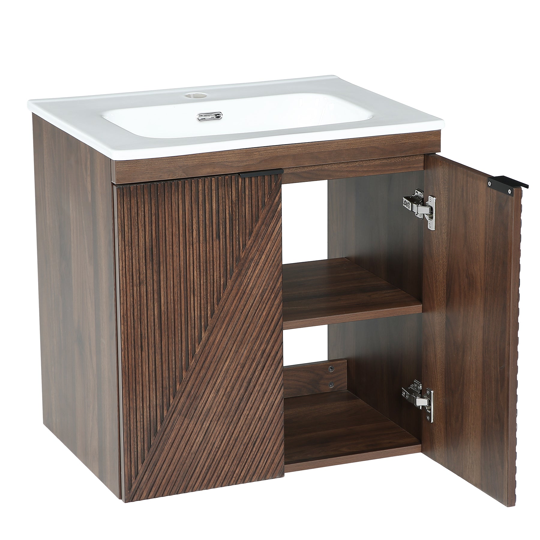 Tribesigns Mobile Bagno Sospeso con Lavabo in Ceramica, 60 cm