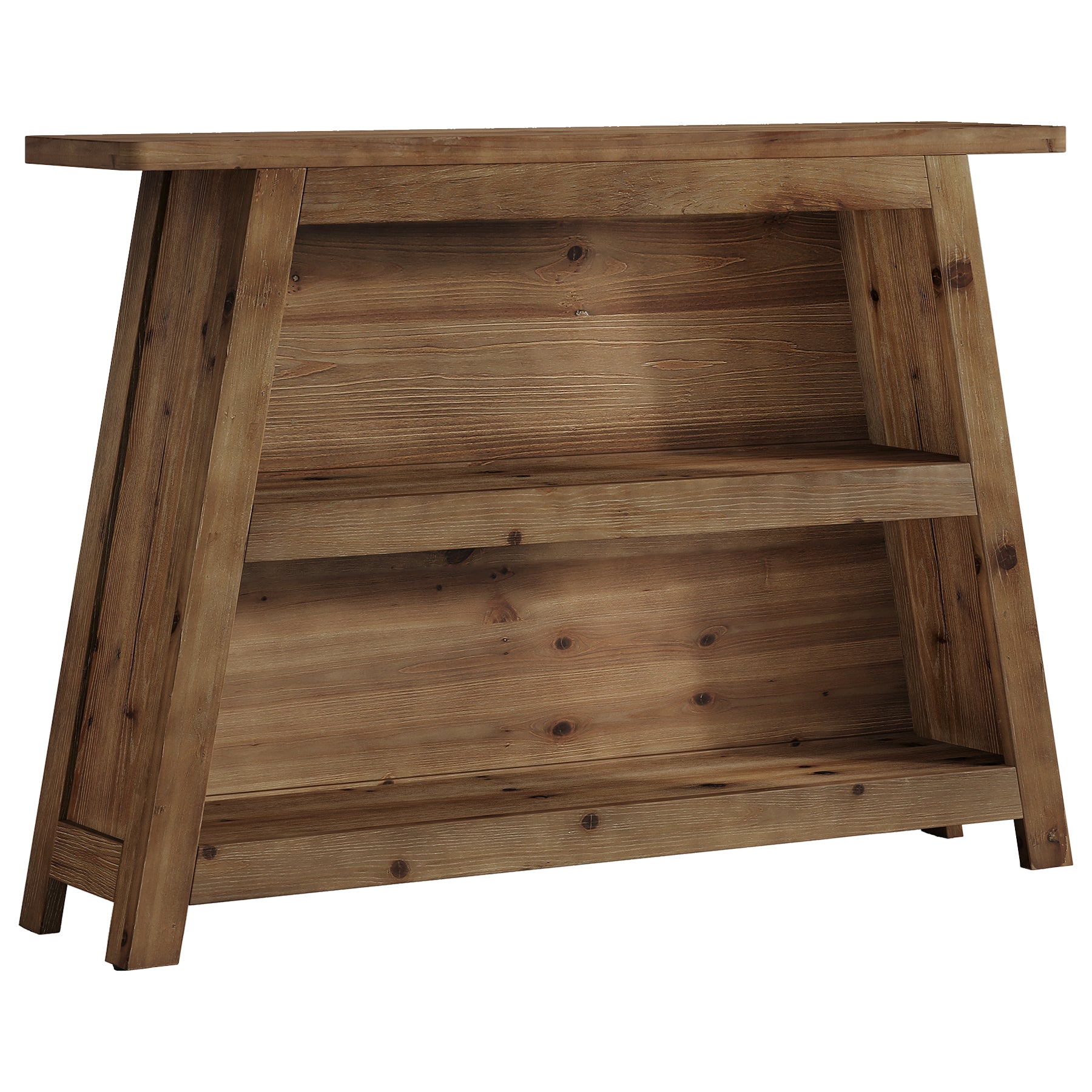 Tribesigns Consolle in legno massello da 120 cm, tavolo a 3 ripiani in stile rustico per ingresso e corridoio