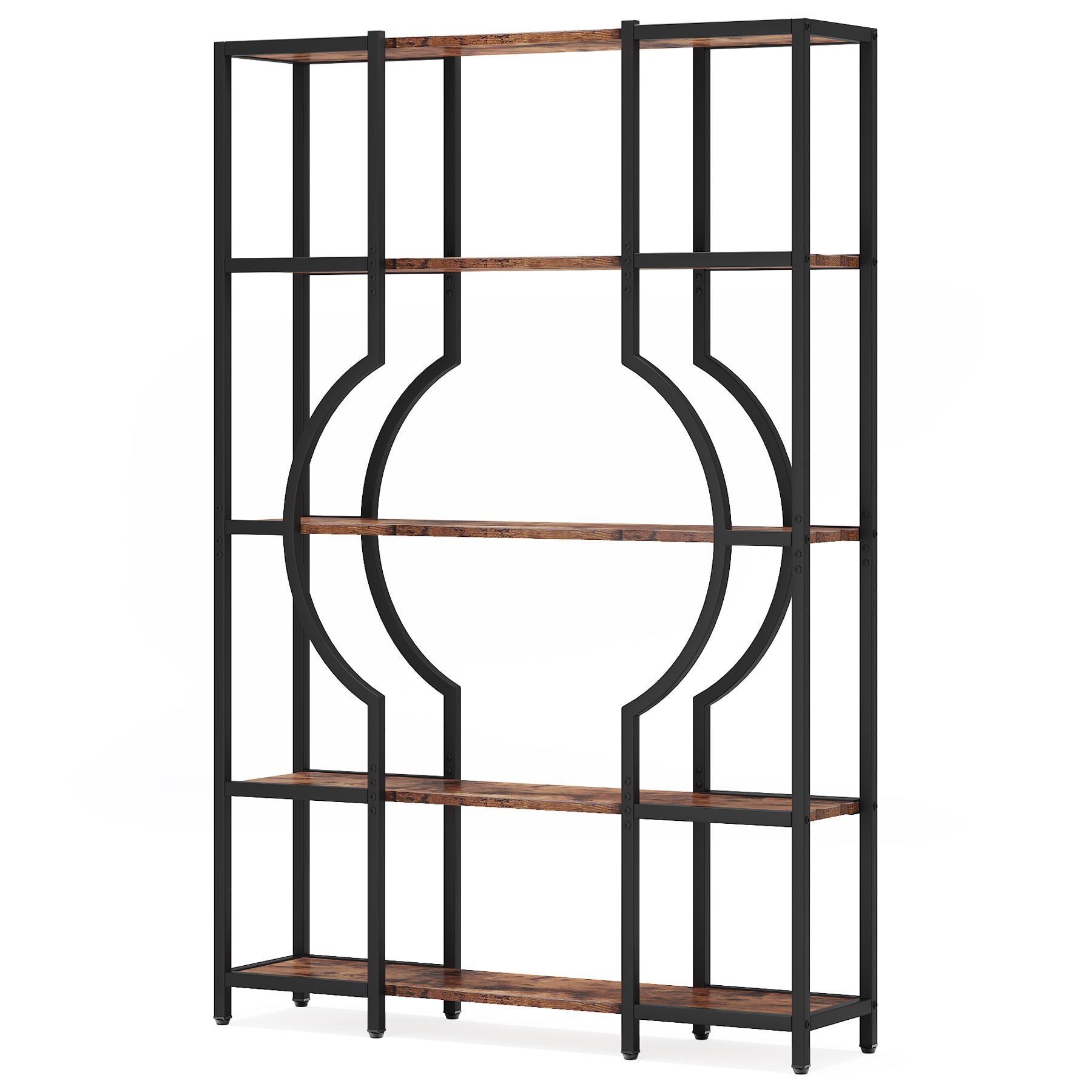 Tribesigns Libreria industriale a 5 ripiani,Scaffale alta vintage con 12 ripiani espositivi aperti