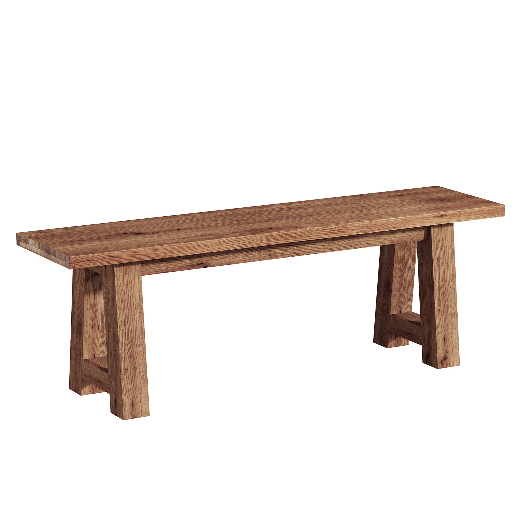 Tribesigns Panca in legno massello lunga 140 cm, Panca da ingresso in stile rustico in legno naturale