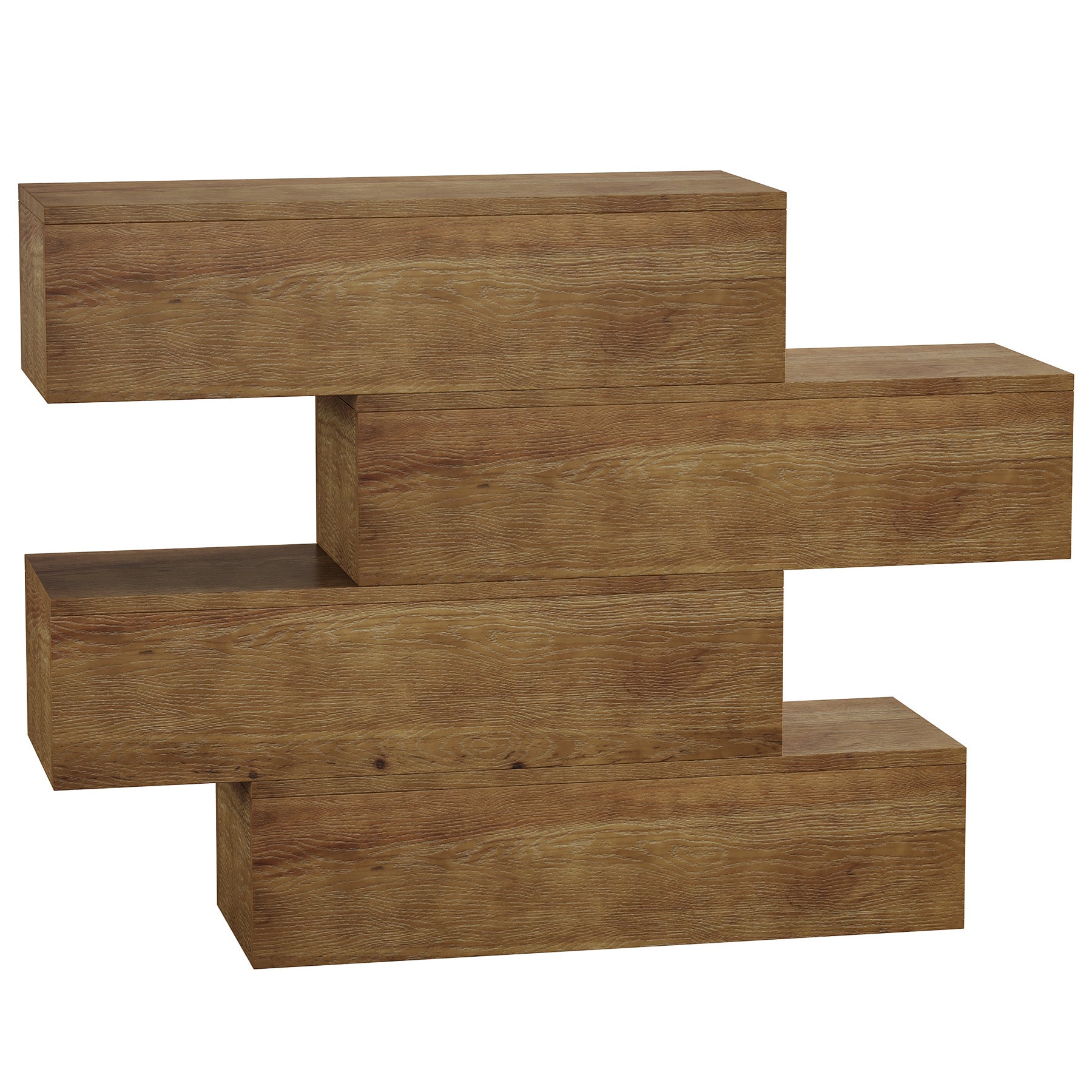 Tribesigns Consolle da 110 cm in legno massello con 4 ripiani, tavolo d'ingresso stretto in stile rustico