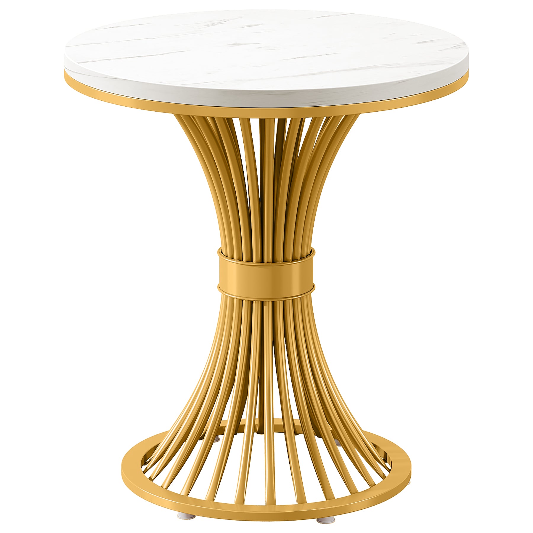 Tribesigns Tavolino rotondo, tavolino moderno in finto marmo con base unica