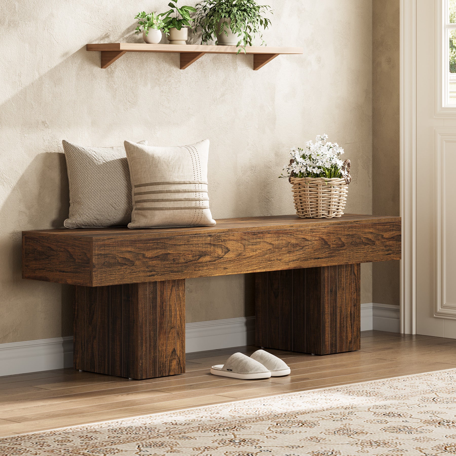 Tribesigns Panchina da 140 cm, panca da ingresso con gambe resistenti