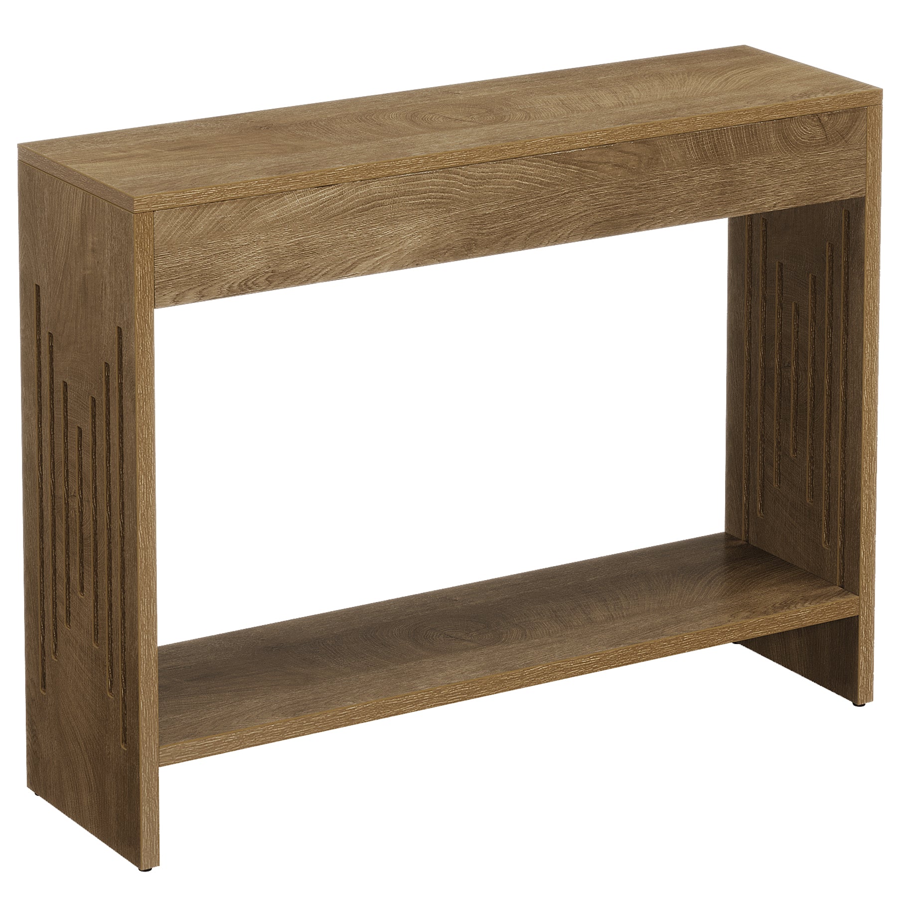 Tribesigns Tavolo consolle da 105 cm, tavolino dietro il divano con 2 ripiani per soggiorno