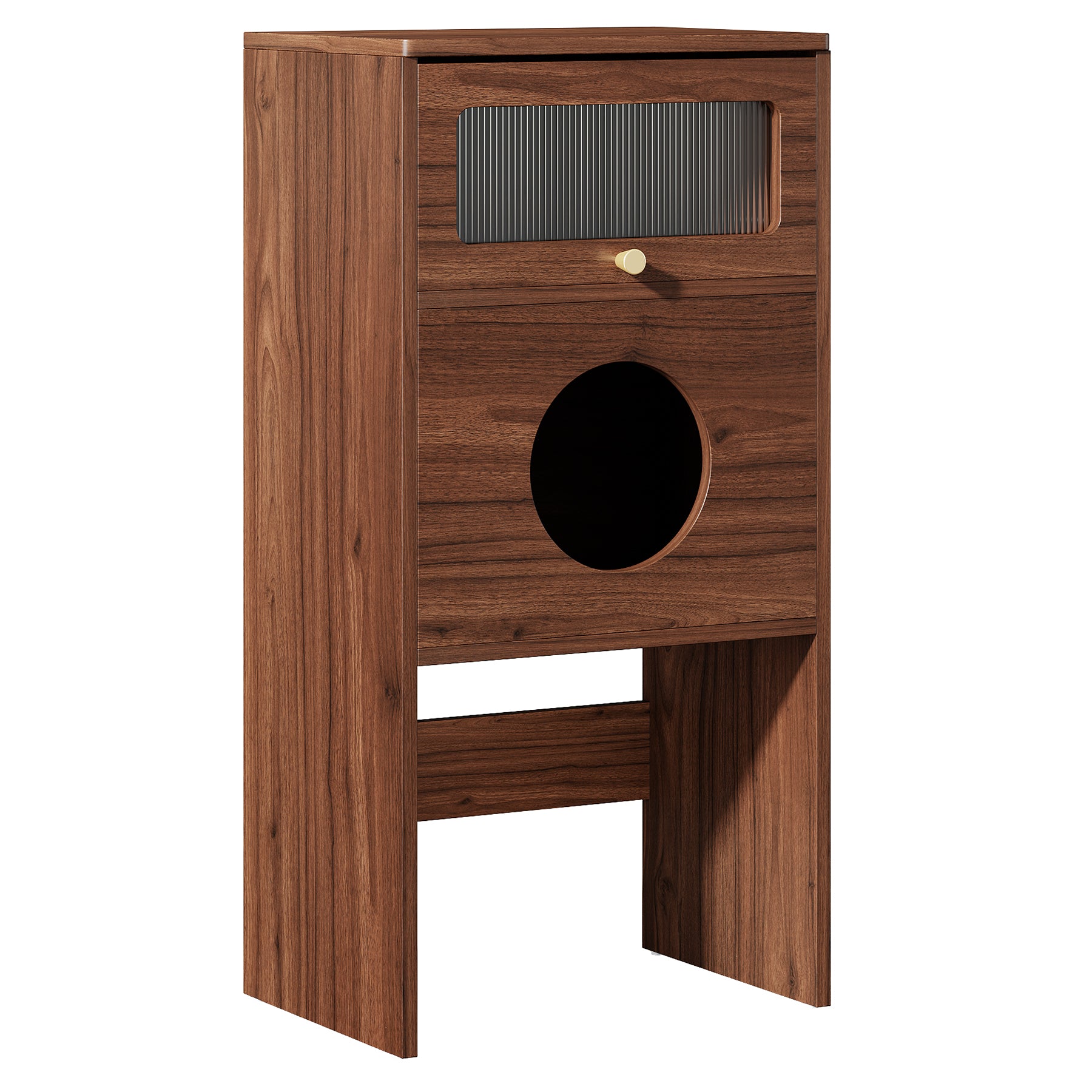 Tribesigns Tavolino laterale moderno, mobile contenitore 2 in 1 con lettiera per gatti nascosta