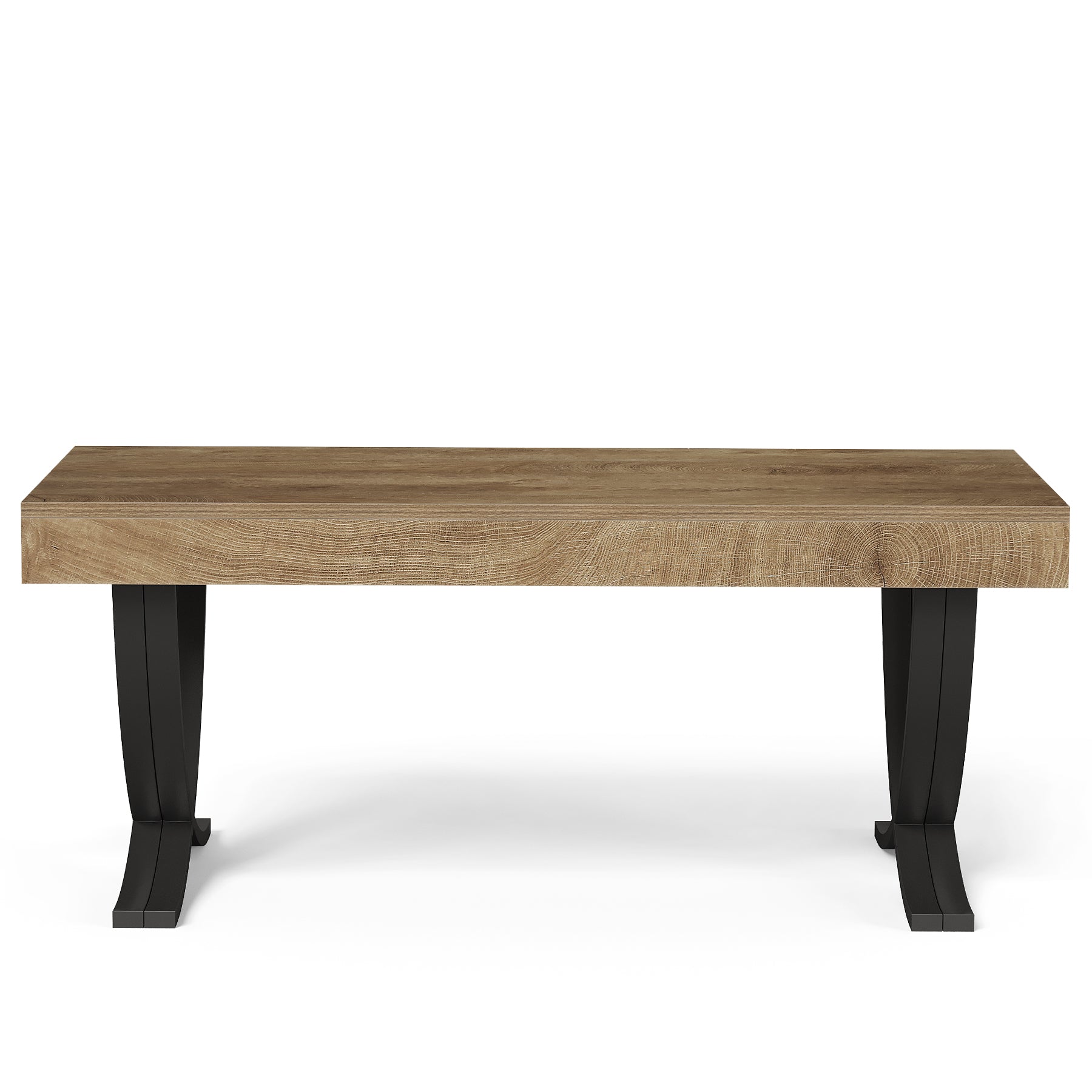 Tribesigns Tavolini da caffè, 120 cm tavolino rettangolare con gambe incrociate curve.