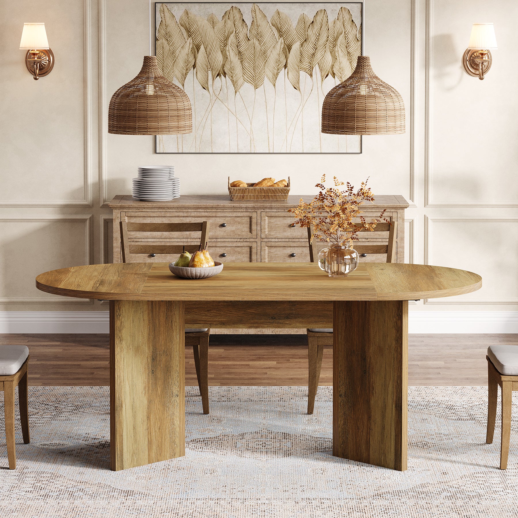 Tribesigns 160 cm Tavolo da pranzo, Tavolo da Cucina ovale per 6 persone