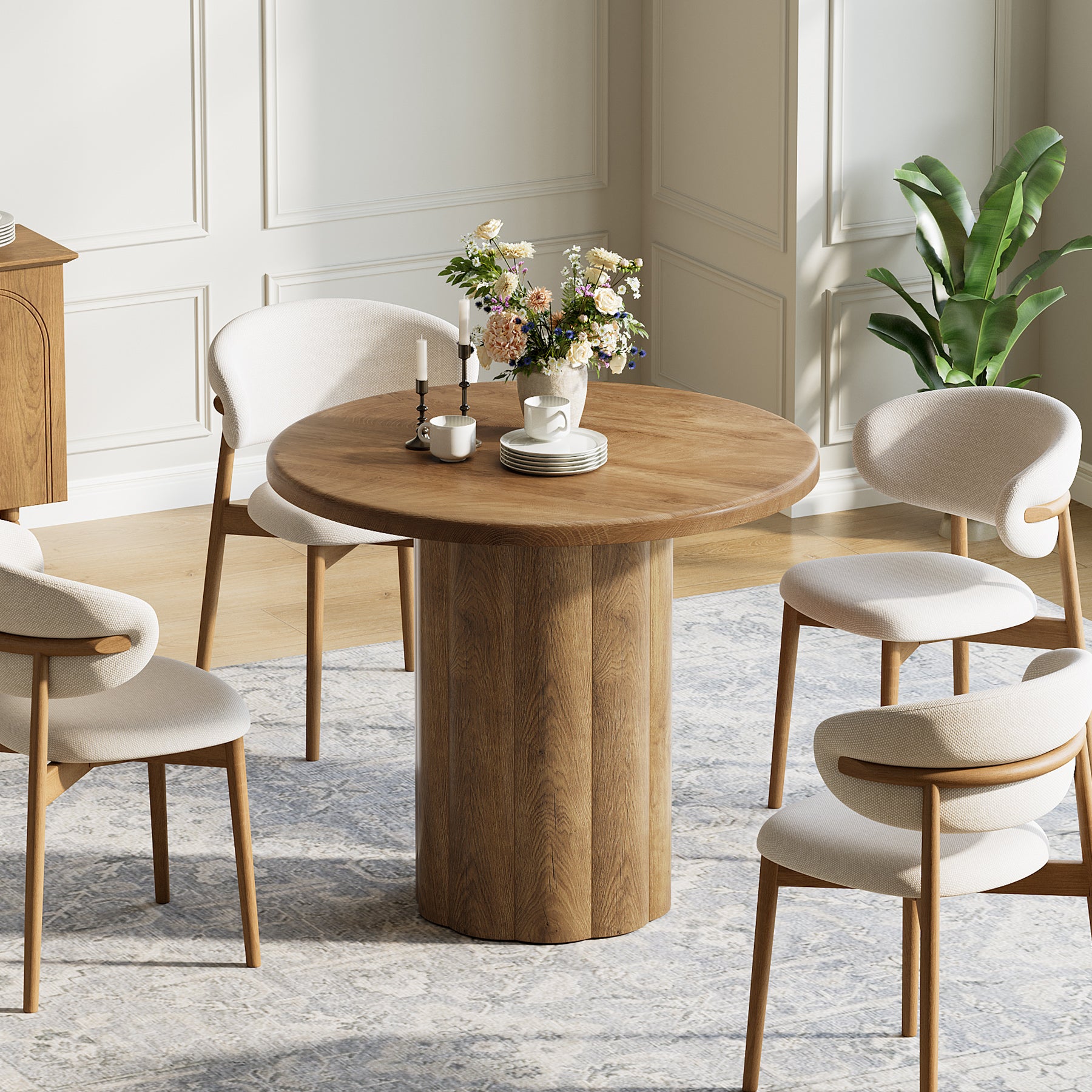 Tribesigns Tavolo da pranzo rotondo, tavolo da cucina da 80 cm per 2-4 persone