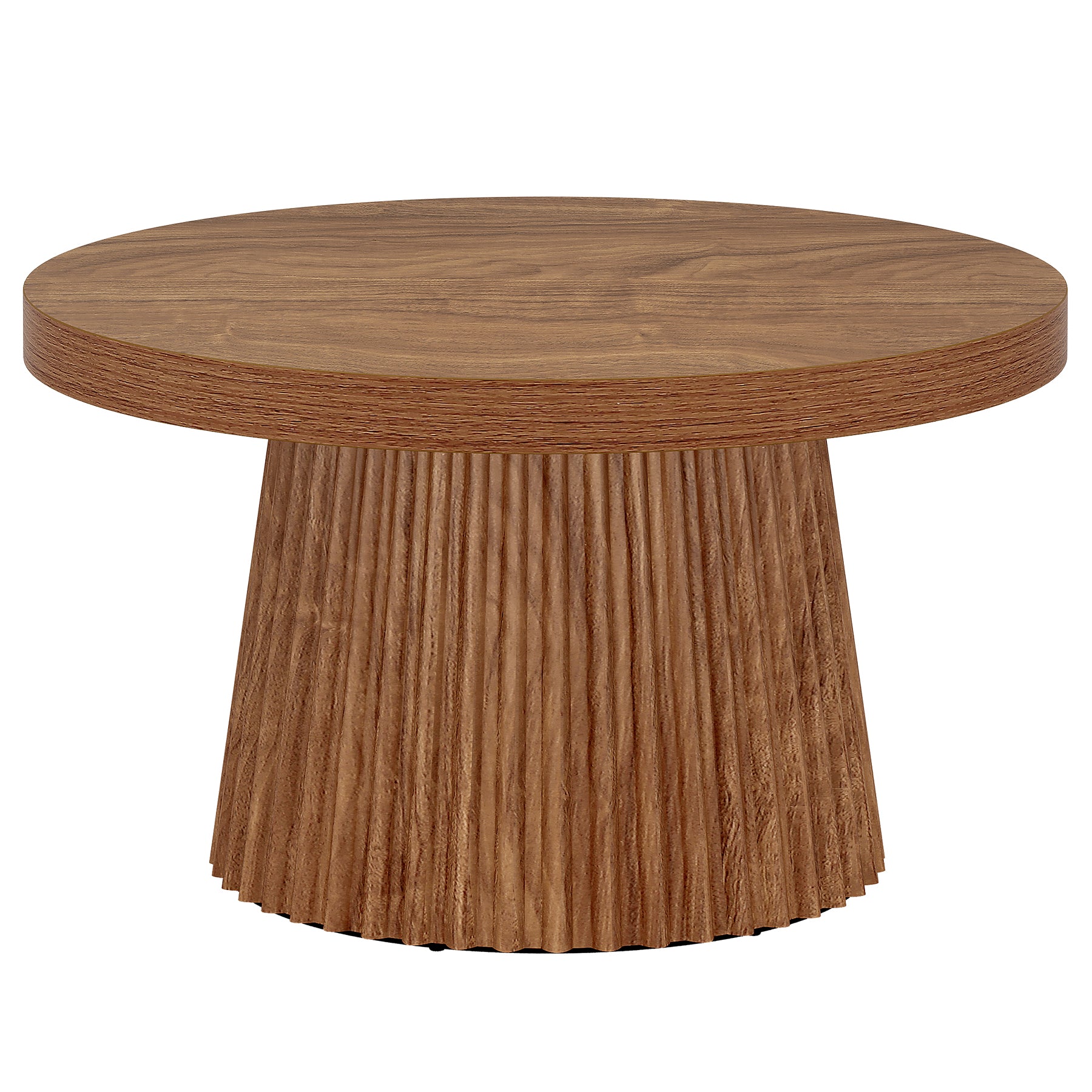 Tribesigns 80 cm Tavolino da caffè, moderno tavolo centrale circolare con base scanalata