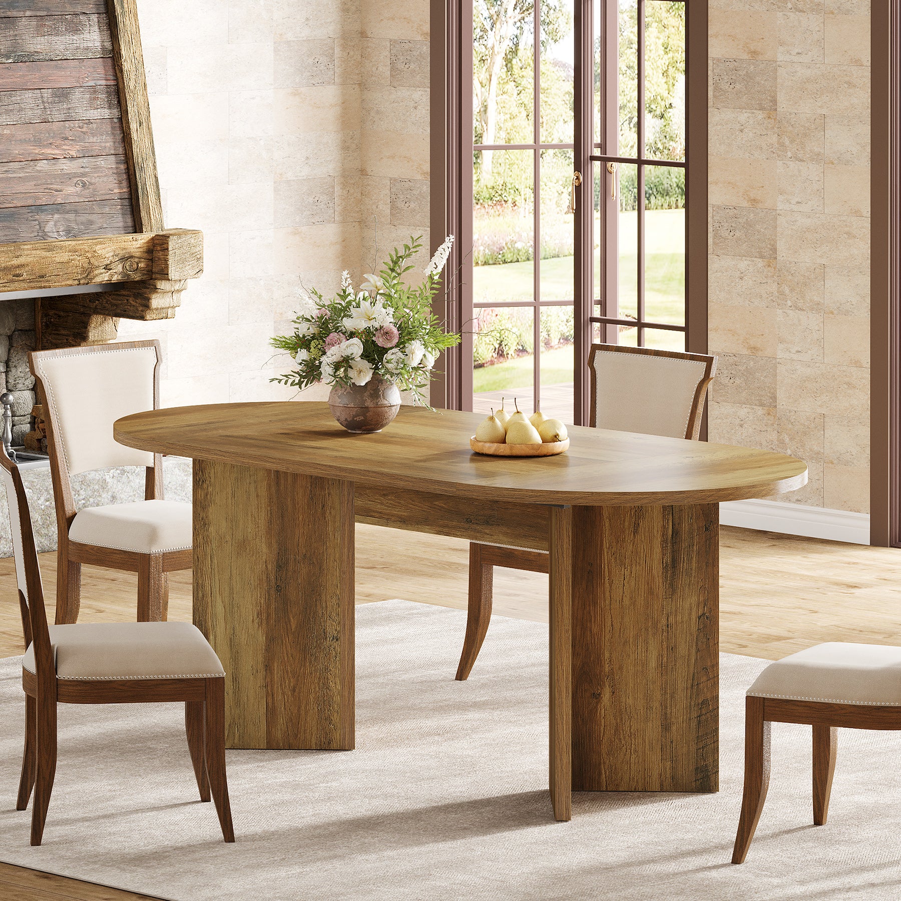 Tribesigns 160 cm Tavolo da pranzo, Tavolo da Cucina ovale per 6 persone
