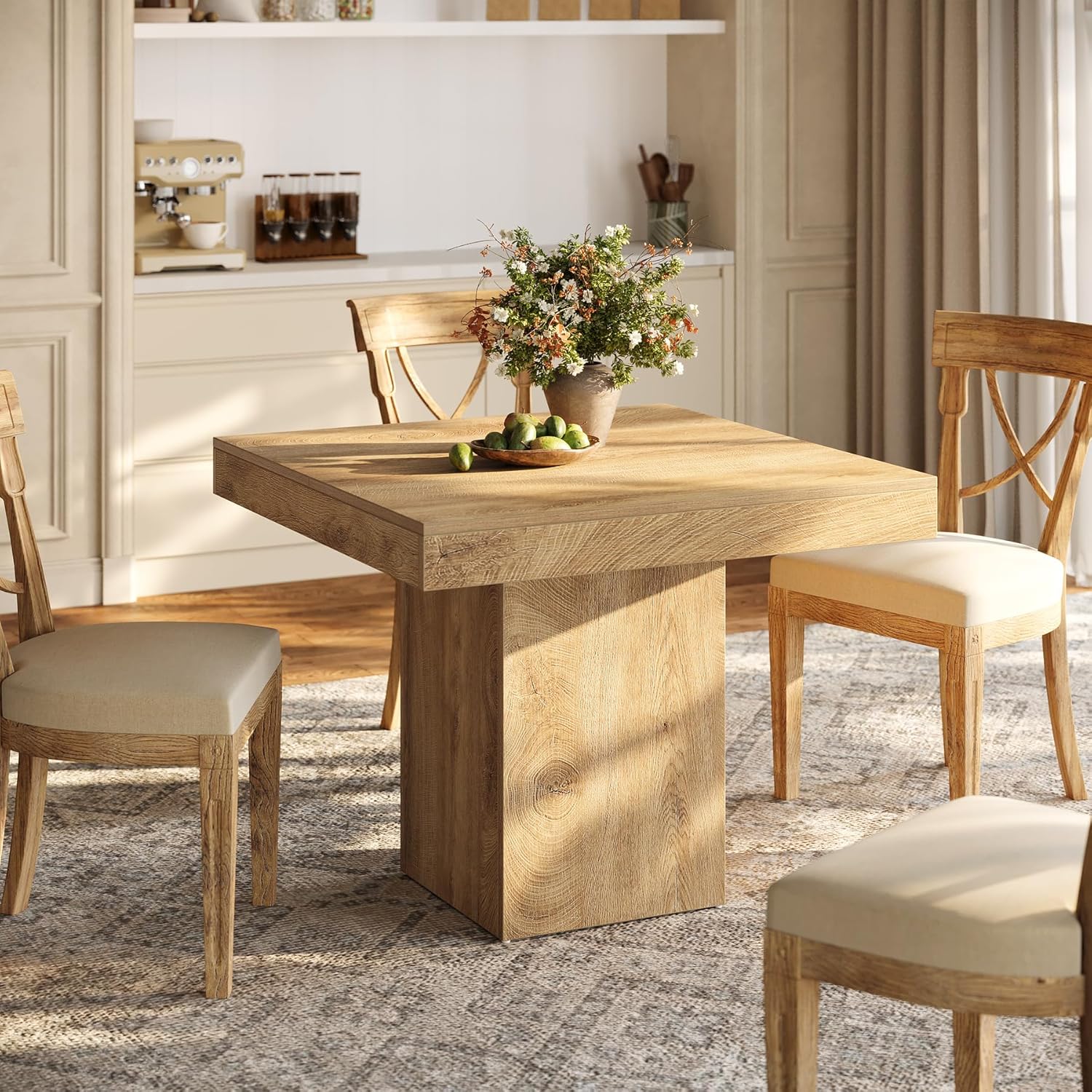 Tribesigns 100 cm Tavolo da Pranzo, Tavolo da Cucina Quadrato per 4 persone