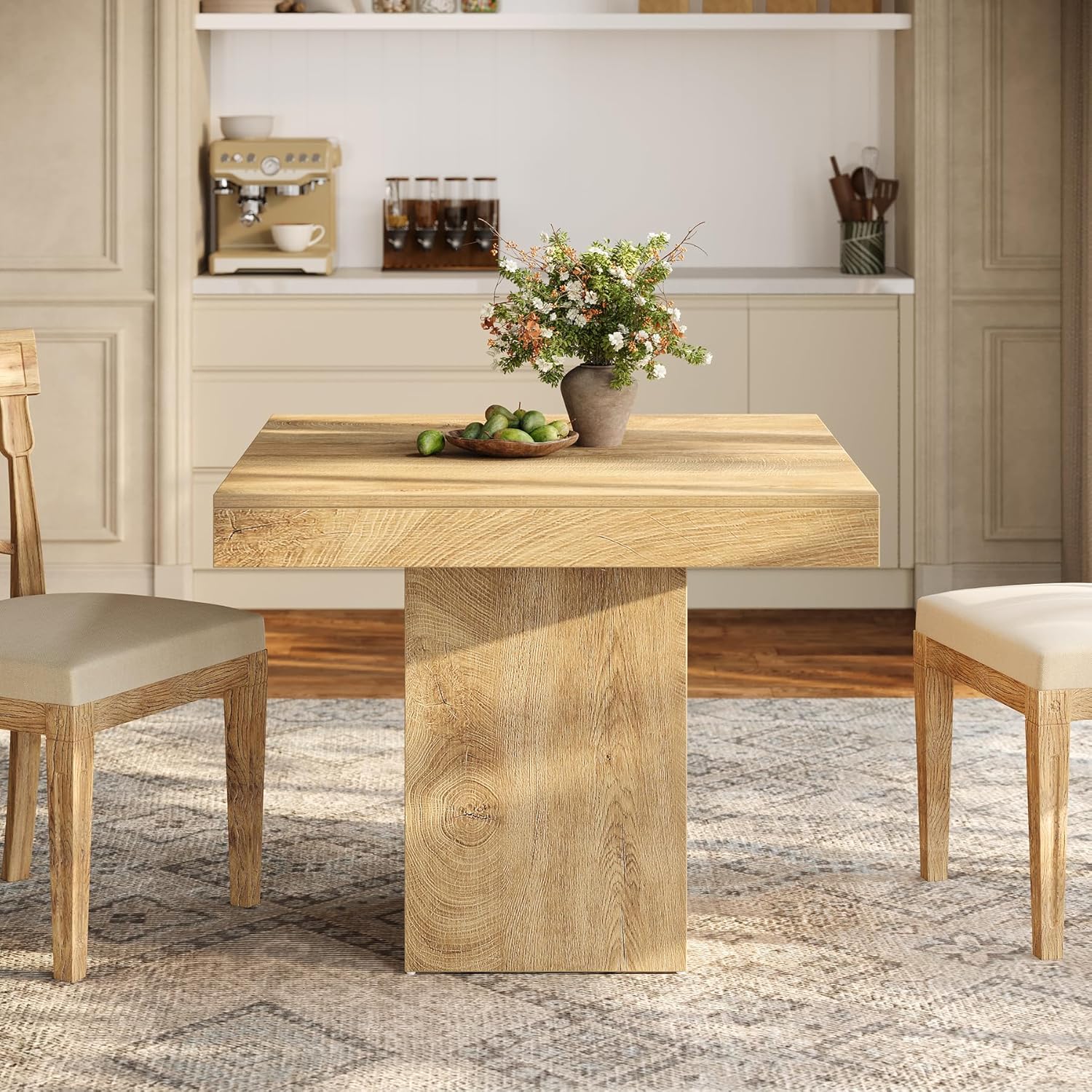 Tribesigns 100 cm Tavolo da Pranzo, Tavolo da Cucina Quadrato per 4 persone