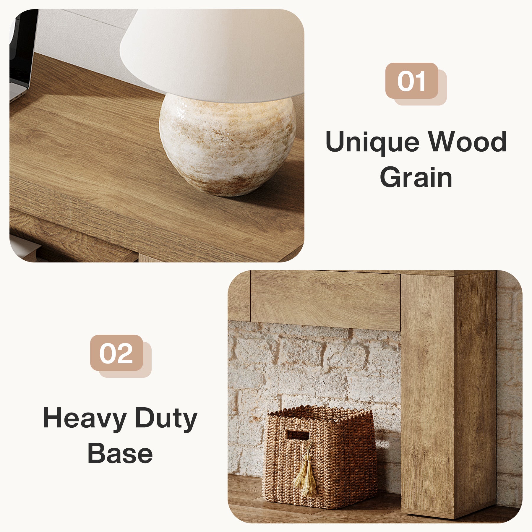 Tribesigns Tavolo consolle da 160 cm, tavolino da corridoio sottile con 2 cassetti