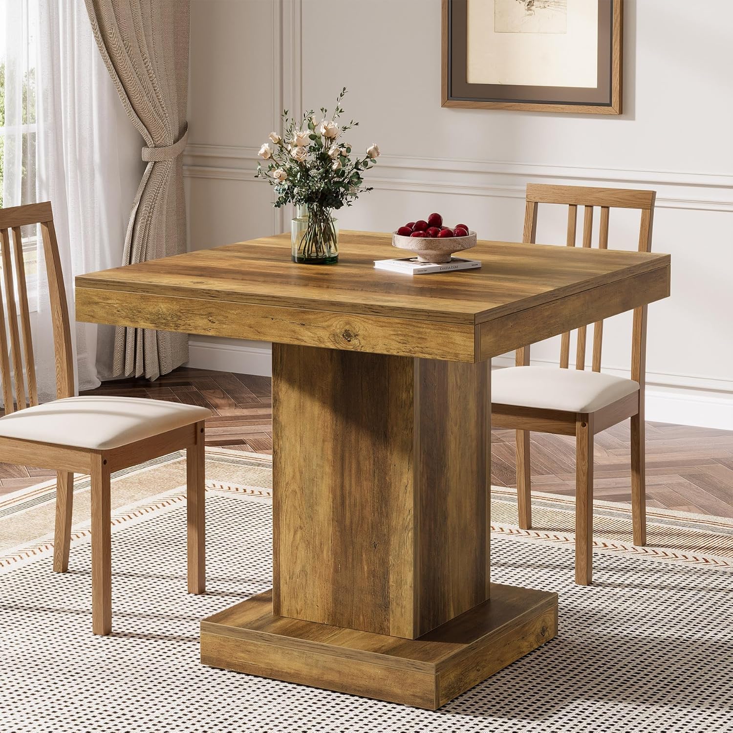 Tribesigns Tavolo da pranzo, tavolo da cucina da 80 cm per 4 persone