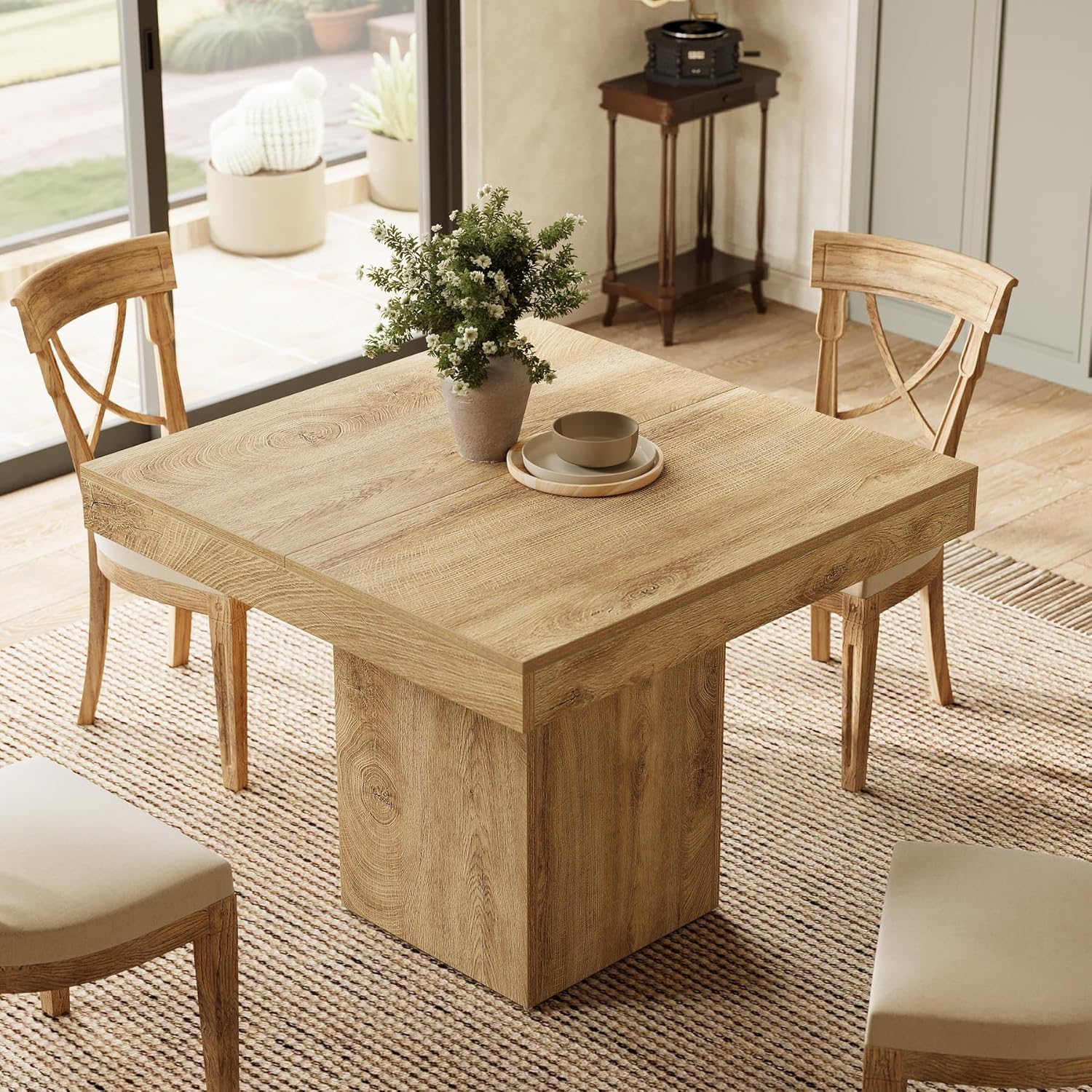 Tribesigns 100 cm Tavolo da Pranzo, Tavolo da Cucina Quadrato per 4 persone