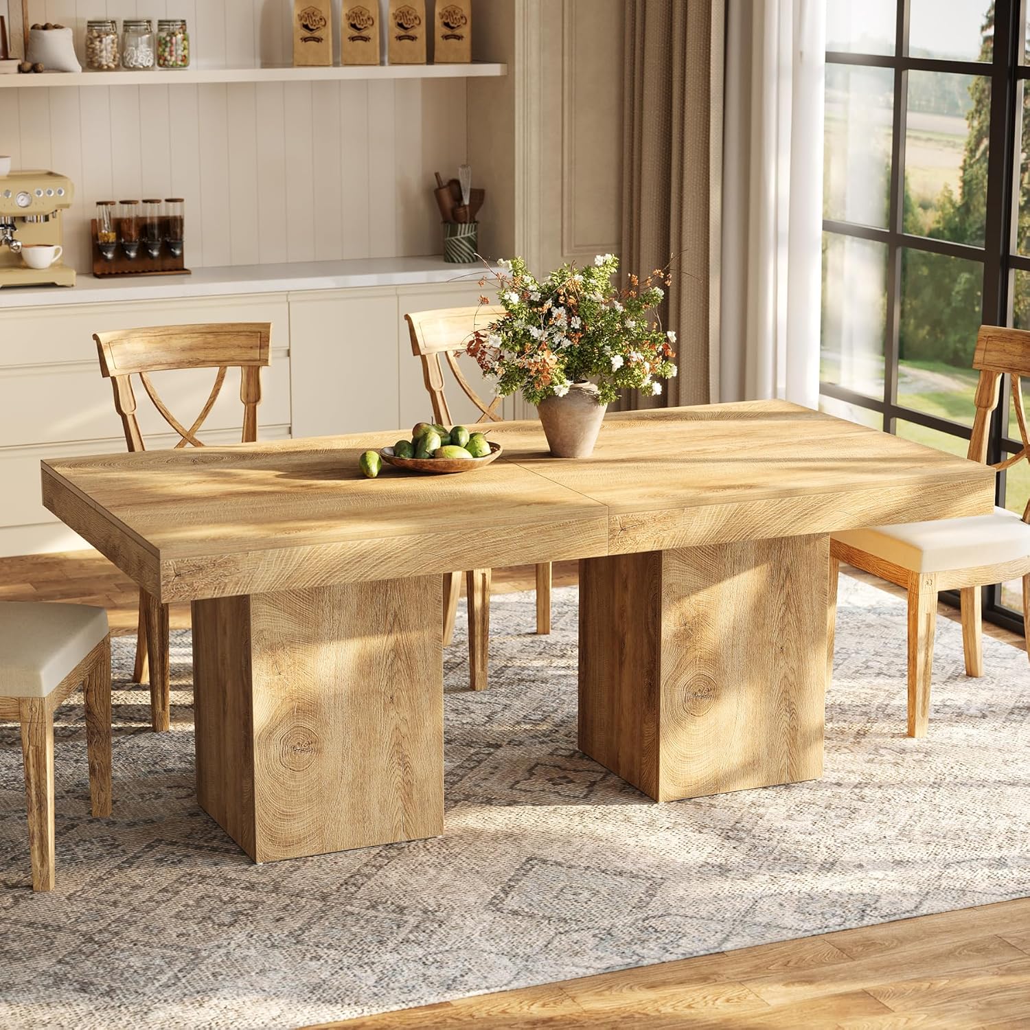 Tribesigns 100 cm Tavolo da Pranzo, Tavolo da Cucina Quadrato per 4 persone