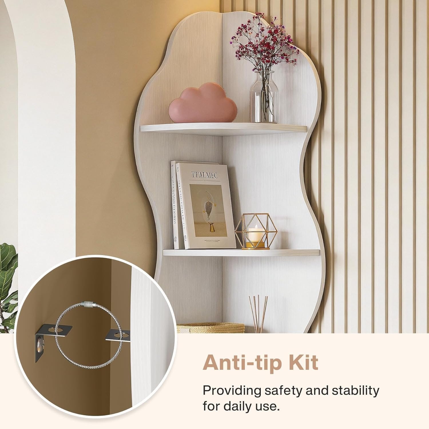 Tribesigns Libreria angolare de 175 cm, scaffale per piante a 5 ripiani per soggiorno