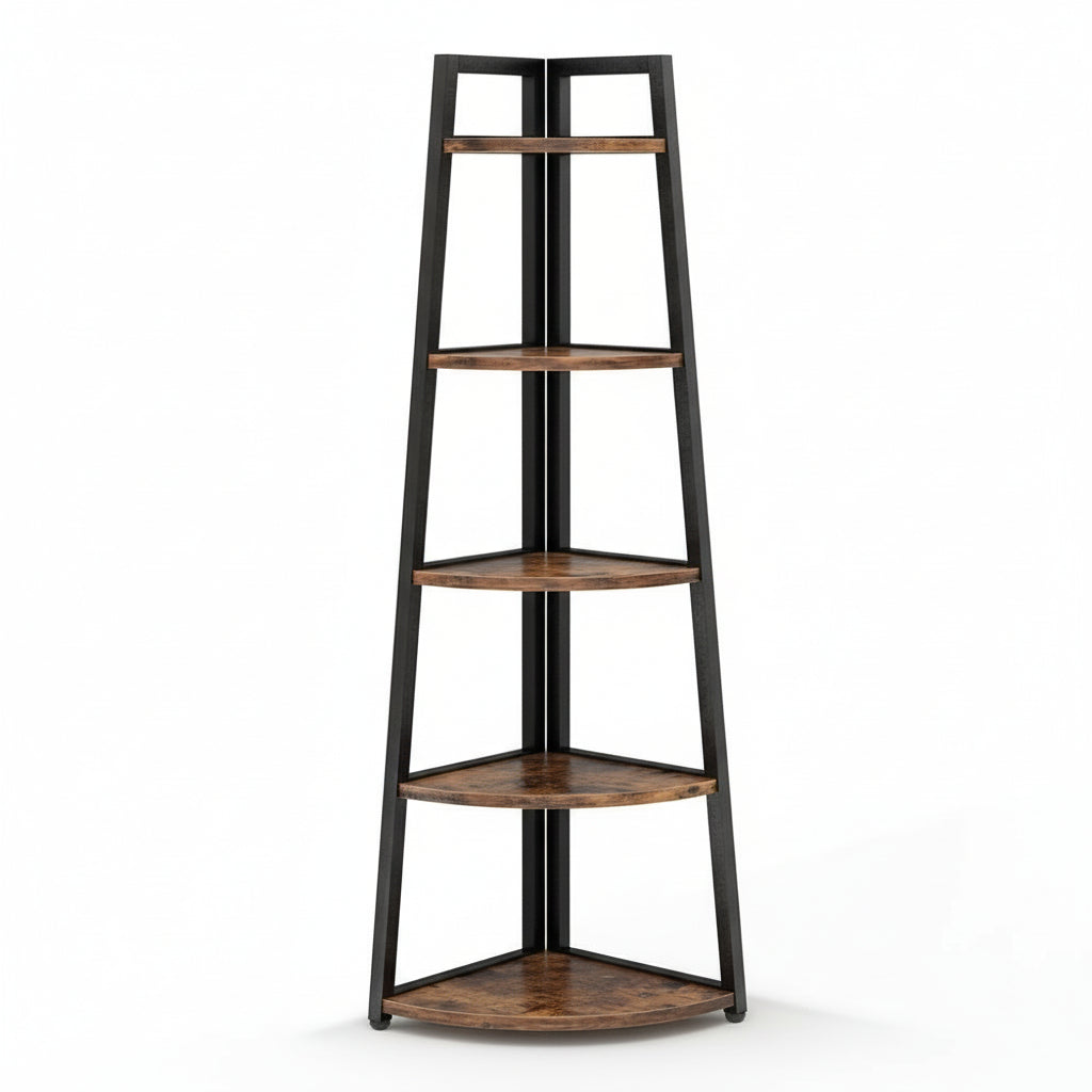 Tribesigns 176 cm Scaffale ad angolo alto, libreria ad angolo a 5 livelli Scaffale a scala Supporto per piante