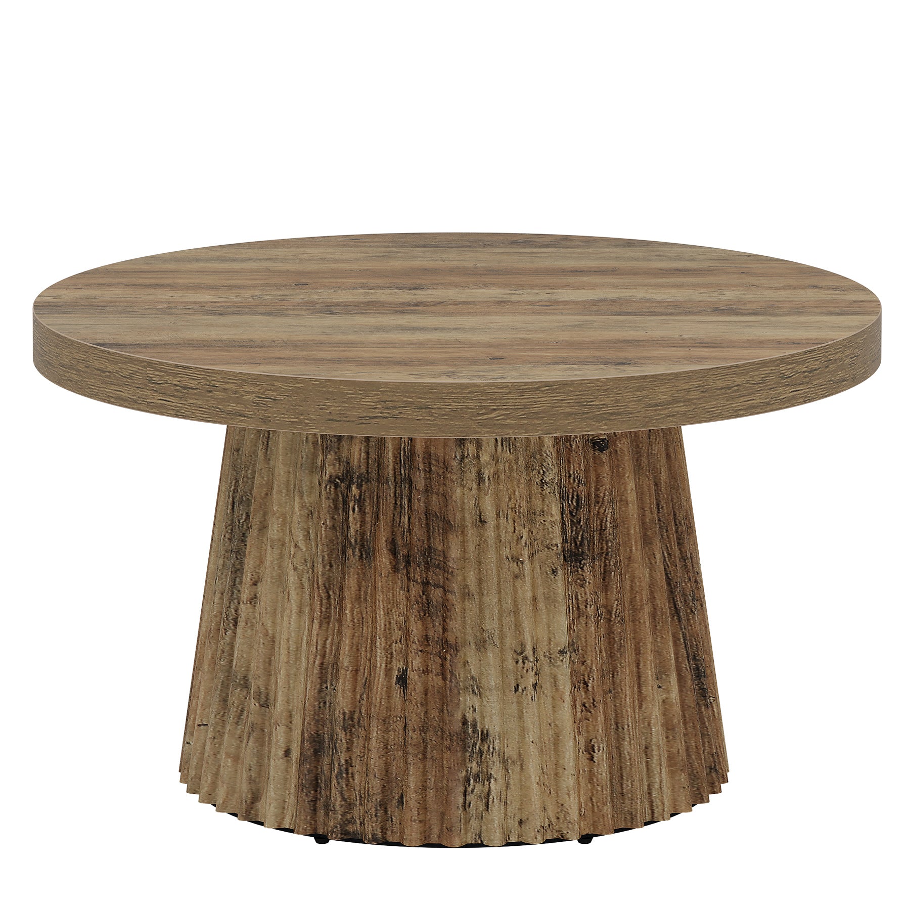 Tribesigns 80 cm Tavolino da caffè, moderno tavolo centrale circolare con base scanalata