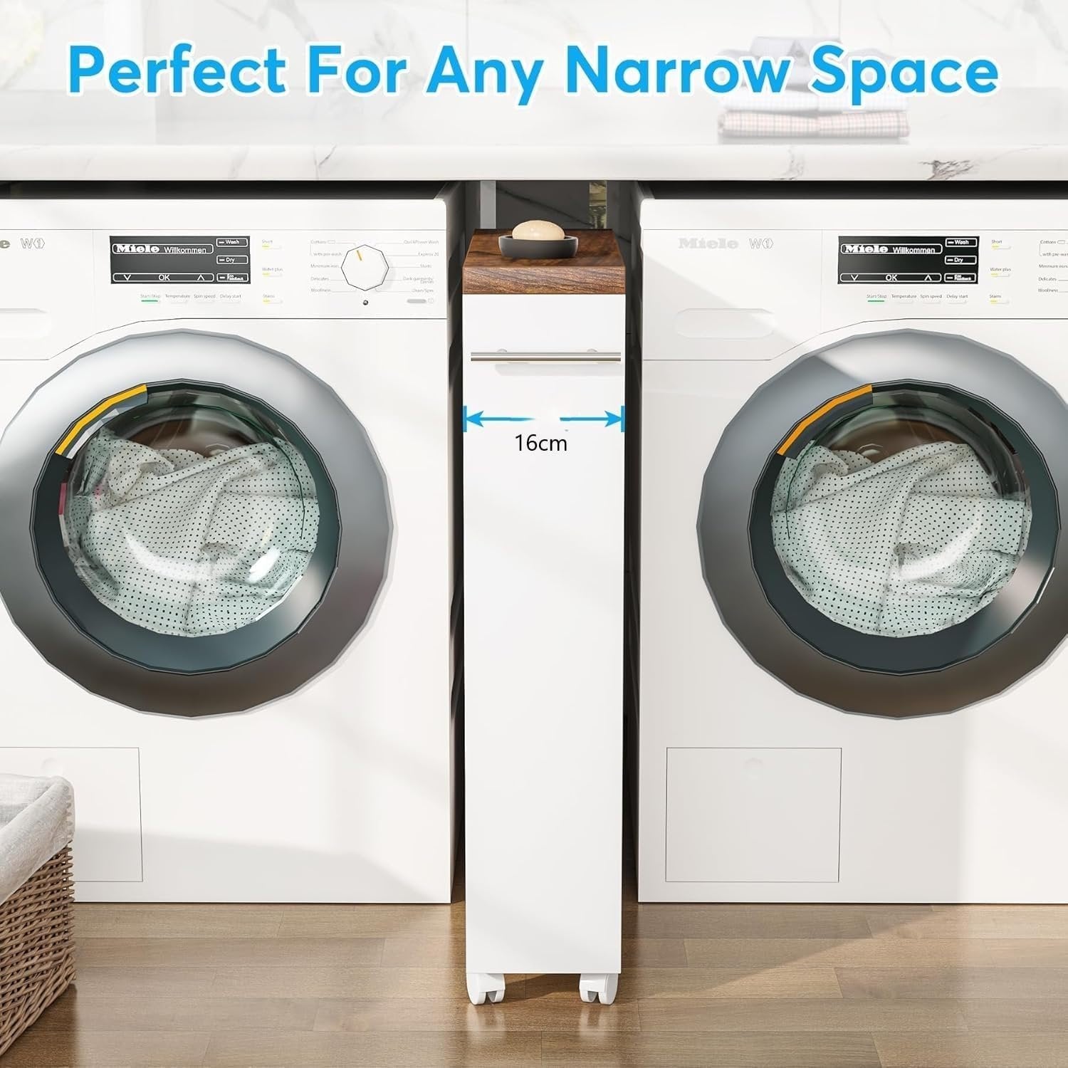 Tribesigns Carrello sottile da cucina, carrelli a 4 piani estraibile su ruote per piccoli spazi