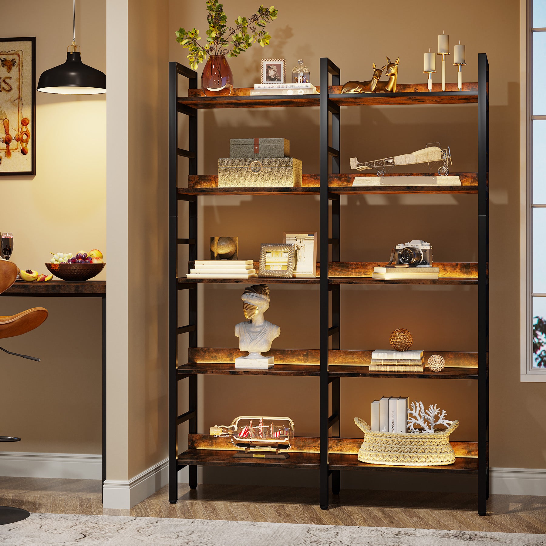 Tribesigns Libreria a 5 livelli, 180 cm Scaffale Portaoggetti Espositore