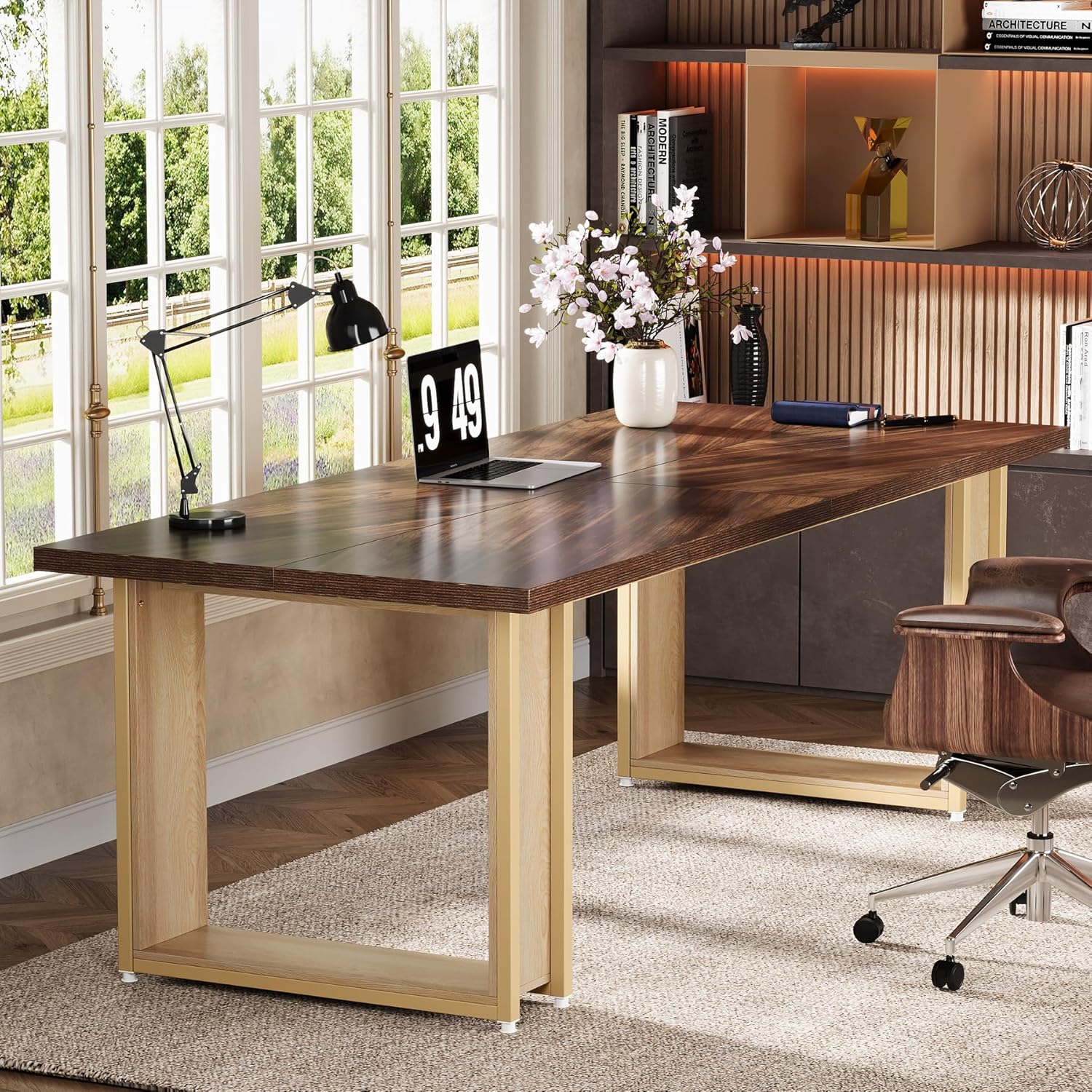 Tribesigns Scrivania 160cm, Scrivania in Legno Semplice per Ufficio Grande Scrivania per Computer