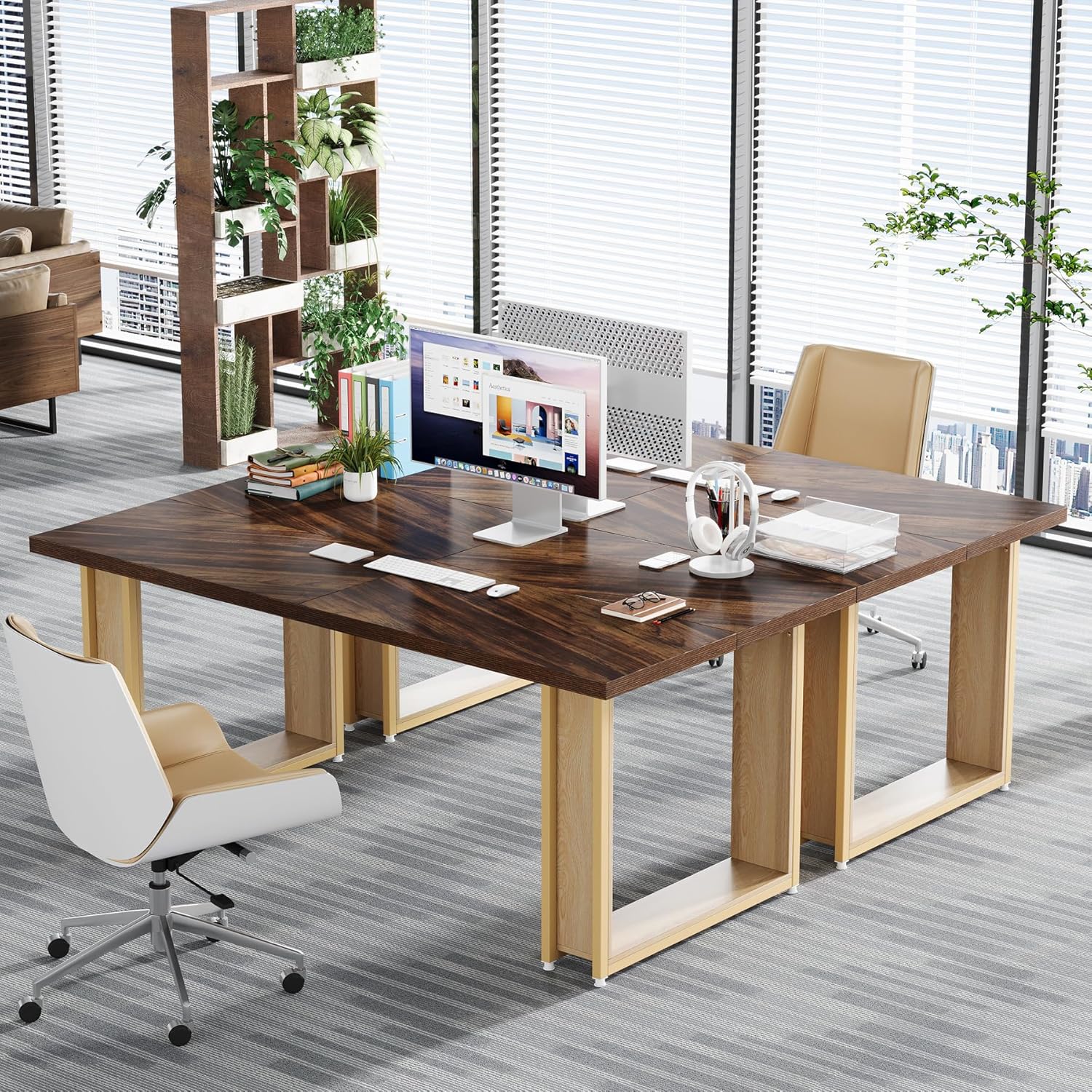 Tribesigns Scrivania 160cm, Scrivania in Legno Semplice per Ufficio Grande Scrivania per Computer