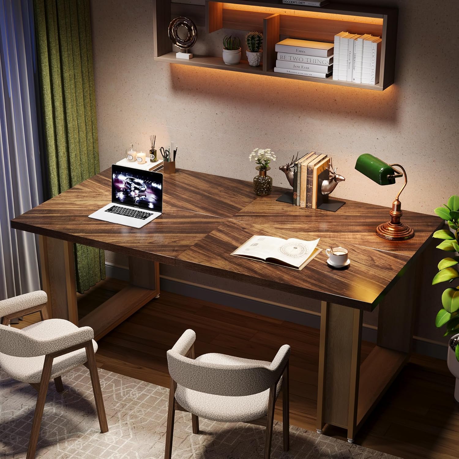 Tribesigns Scrivania 160cm, Scrivania in Legno Semplice per Ufficio Grande Scrivania per Computer