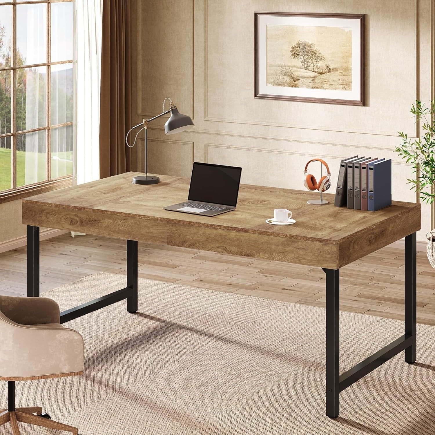 Tribesigns Scrivania da 140 cm, scrivania per computer portatile per ufficio domestico