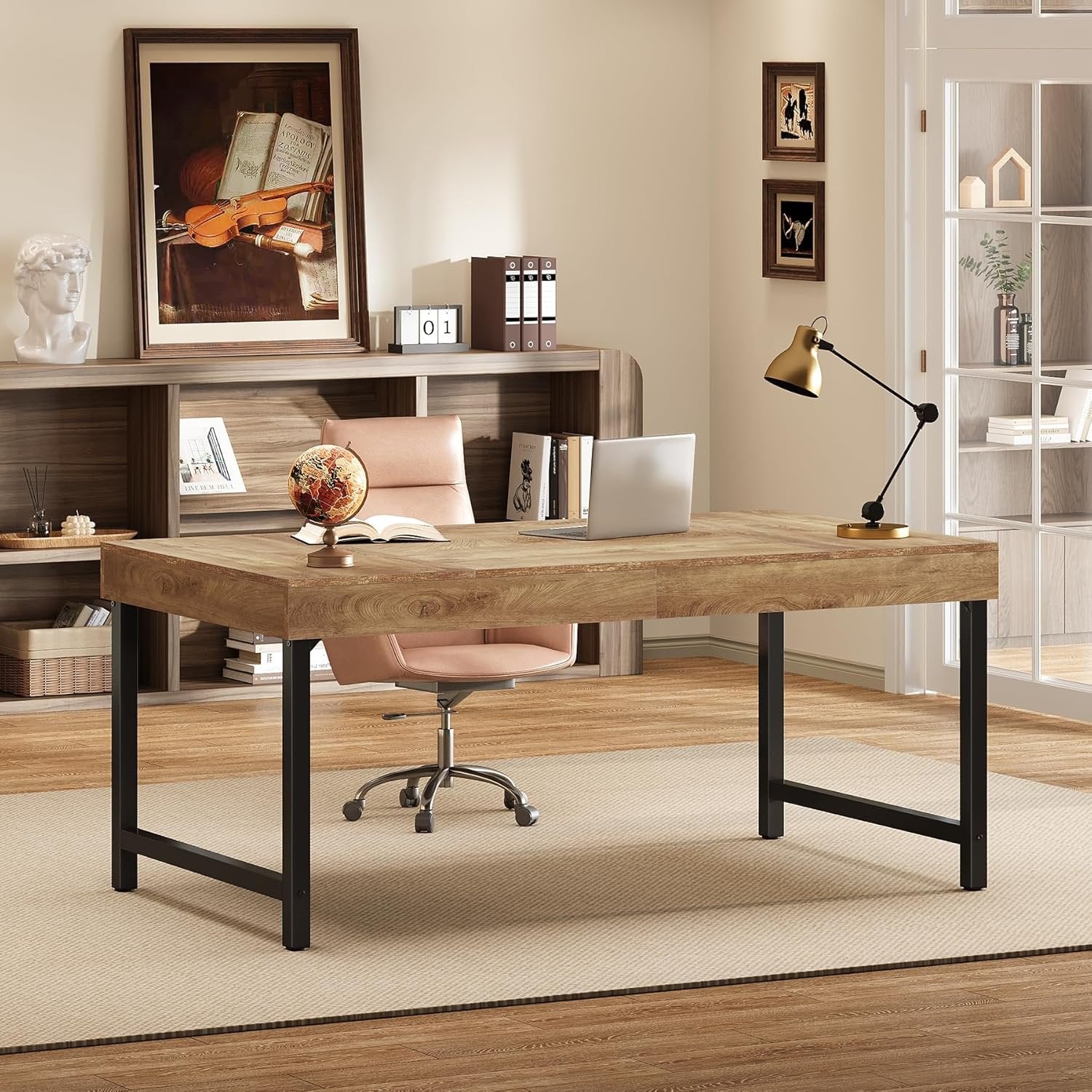 Tribesigns Scrivania da 140 cm, scrivania per computer portatile per ufficio domestico