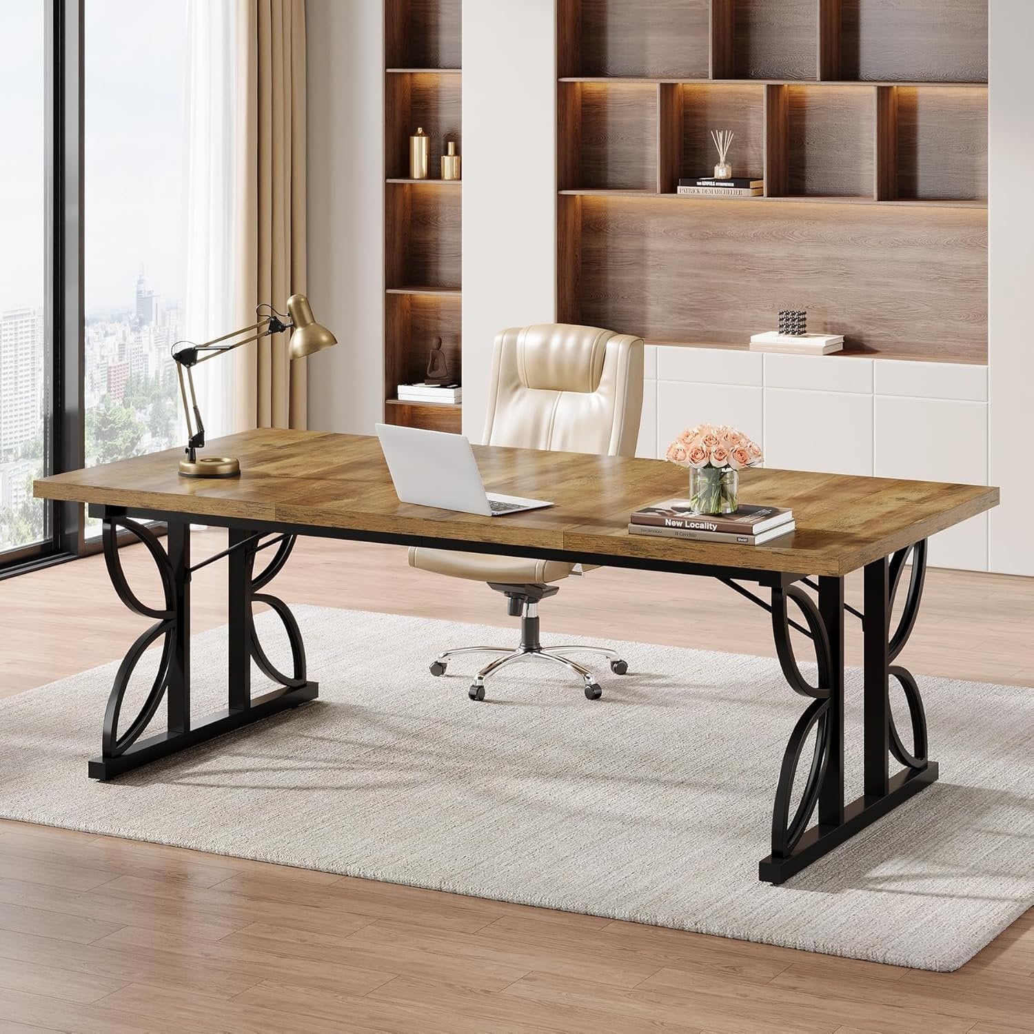 Scrivania per Computer, 180 cm Scrivania Direzionale per Ufficio