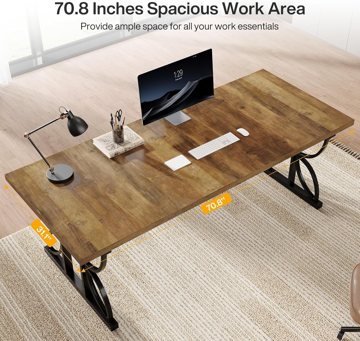 Tribesigns Scrivania per Computer, 180 cm Scrivania Direzionale per Ufficio Studio