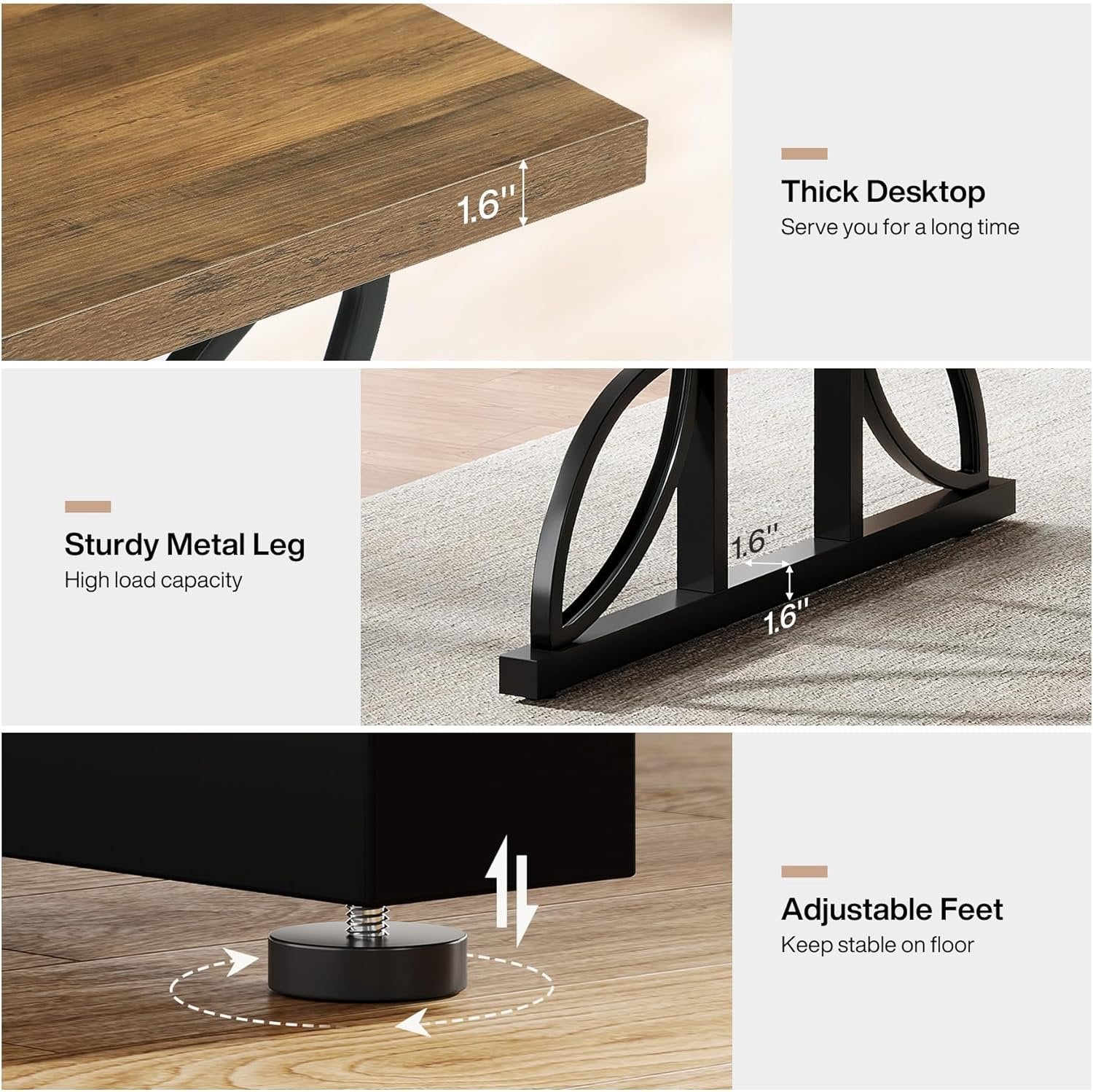 Tribesigns Scrivania per Computer, 180 cm Scrivania Direzionale per Ufficio Studio