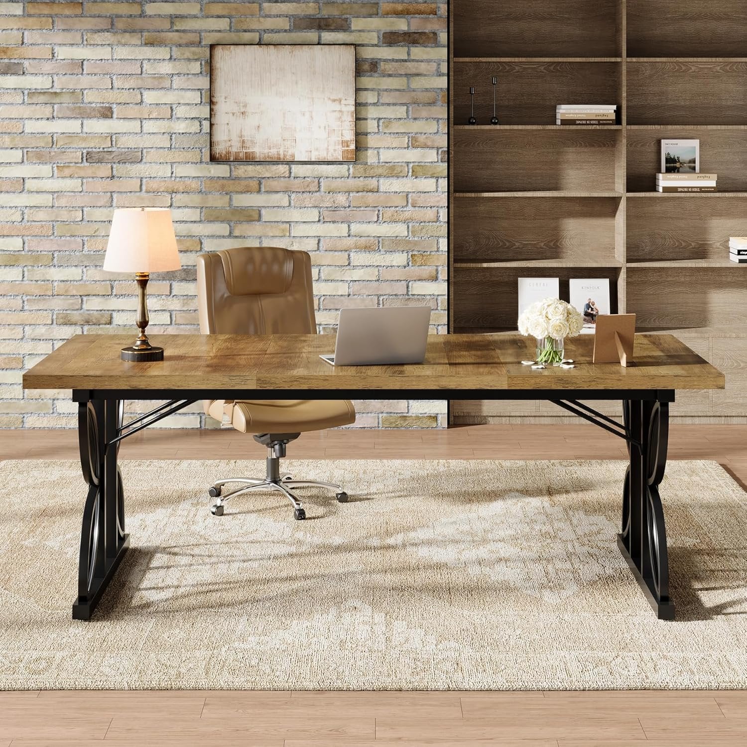 Tribesigns Scrivania per Computer, 180 cm Scrivania Direzionale per Ufficio Studio