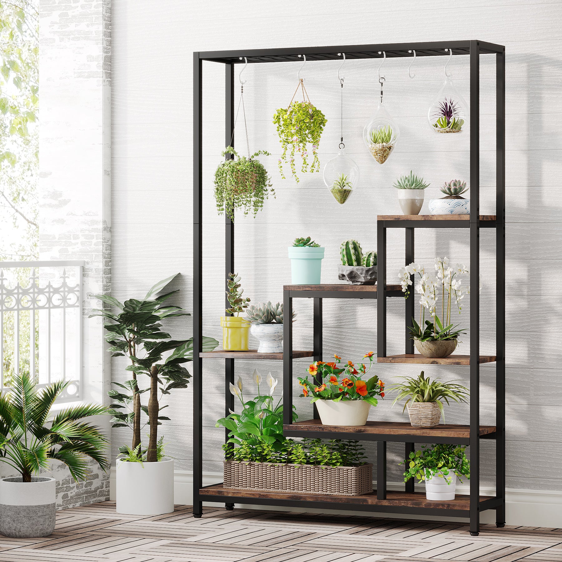 VegTrug Supporto Per Piante A 4 Ripiani, In Acciaio, Robusto E Resistente Alle Intemperie, Per Interni Ed Esterni, Elegante Espositore Per Vasi E Fiori - 2